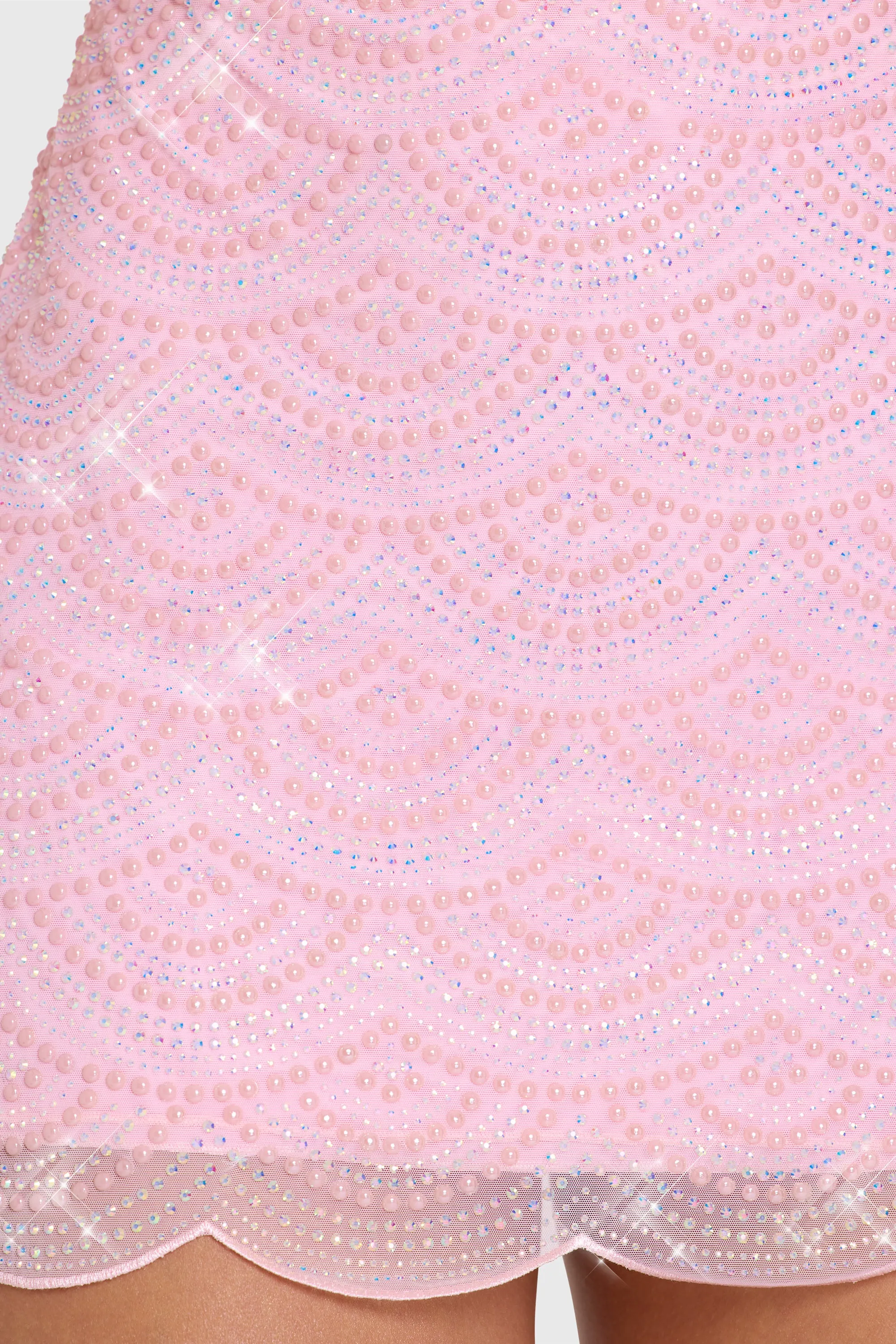 Embellished Square-Neck Mini Dress in Bubblegum Pink sold by Oh Polly product image thumbnail 4
