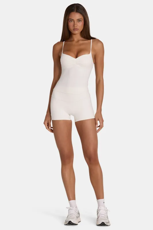 Soft Active Mini Shorts in Coconut made by Bo + Tee