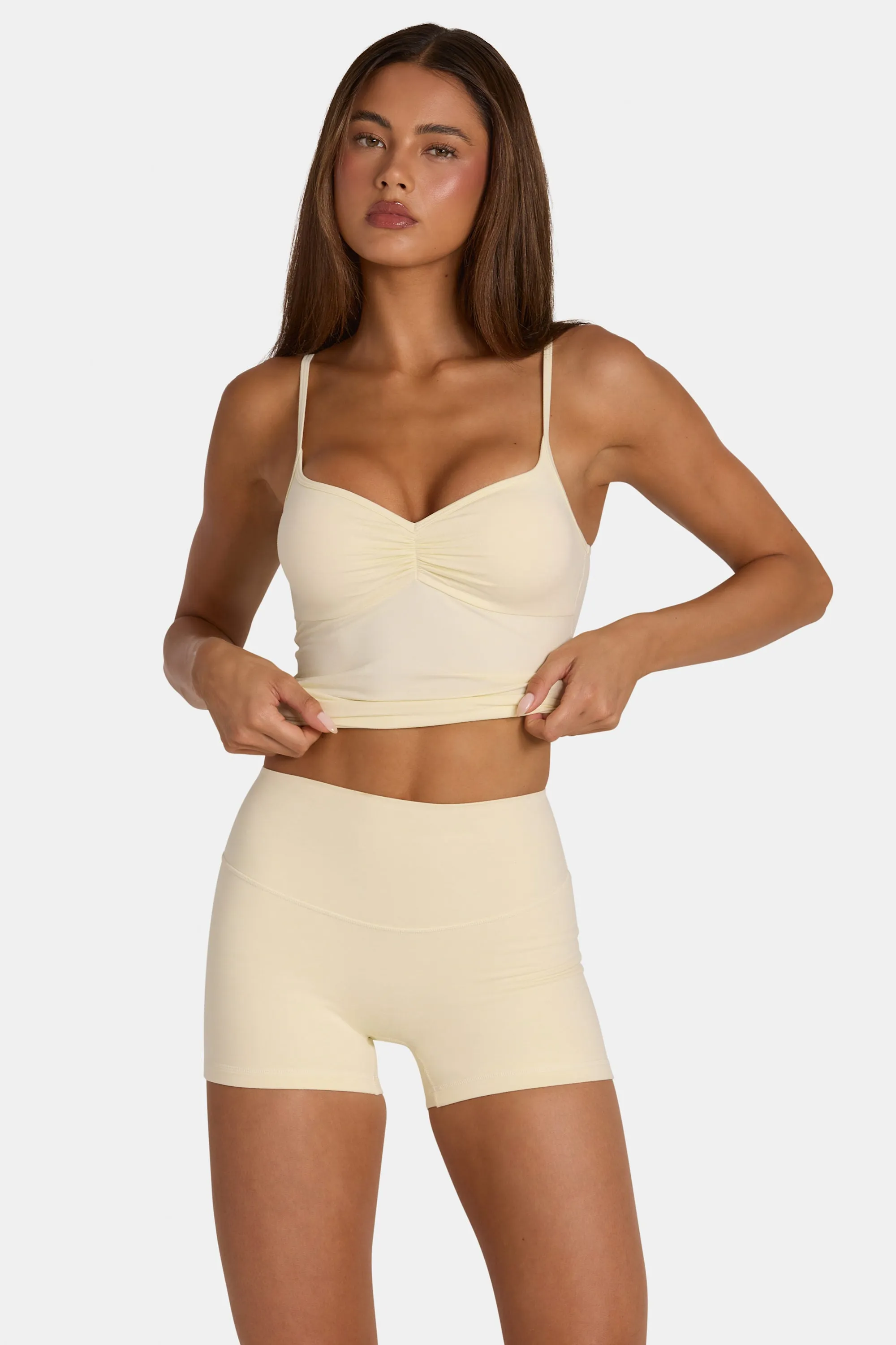 Soft Active Mini Shorts in Lemon Marl sold by Oh Polly product image thumbnail 5
