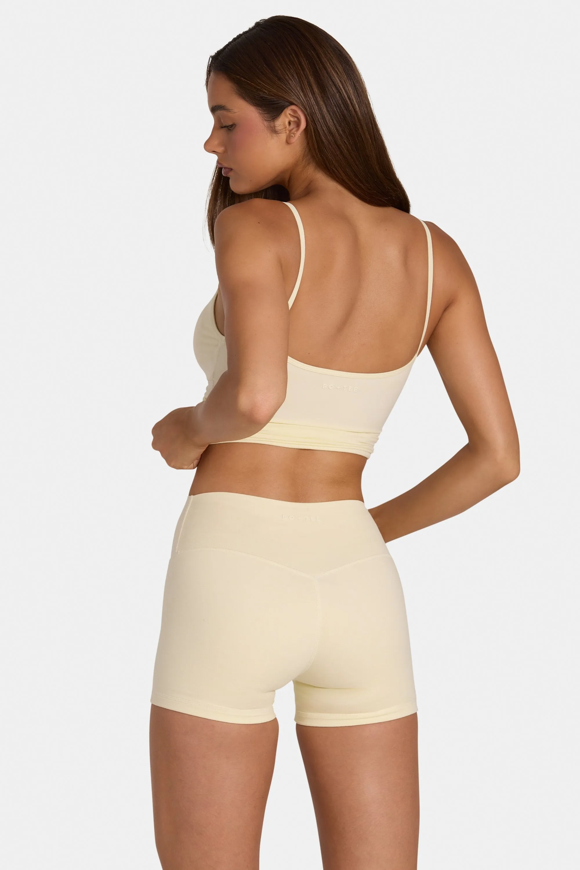 Soft Active Mini Shorts in Lemon Marl sold by Oh Polly product image thumbnail 2