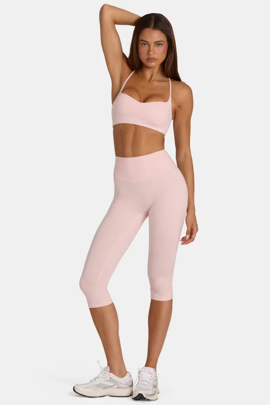 Soft Active Capri Leggings in Blush Marl made by Bo + Tee
