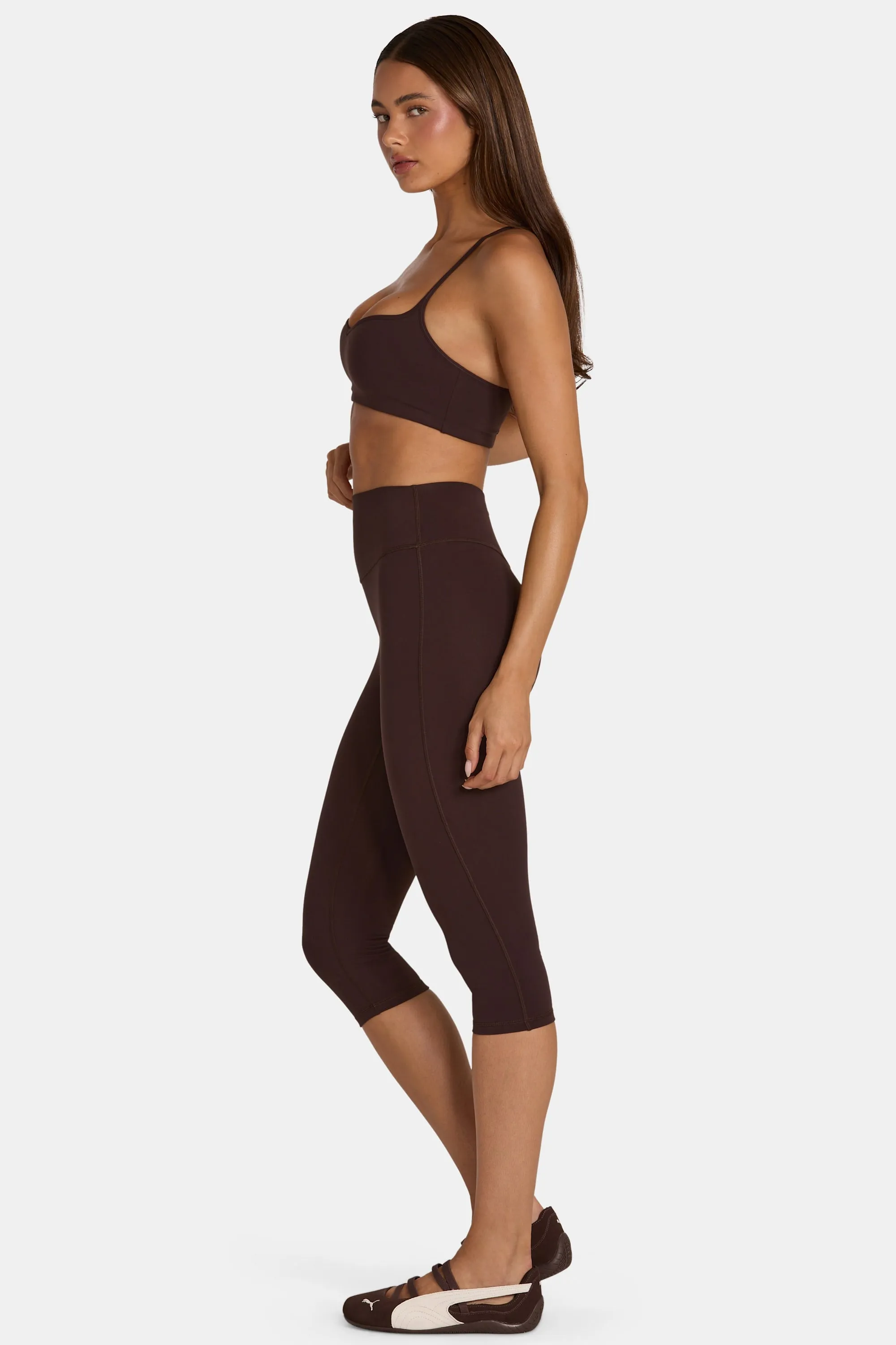 Soft Active Capri Leggings in Espresso sold by Oh Polly product image thumbnail 3