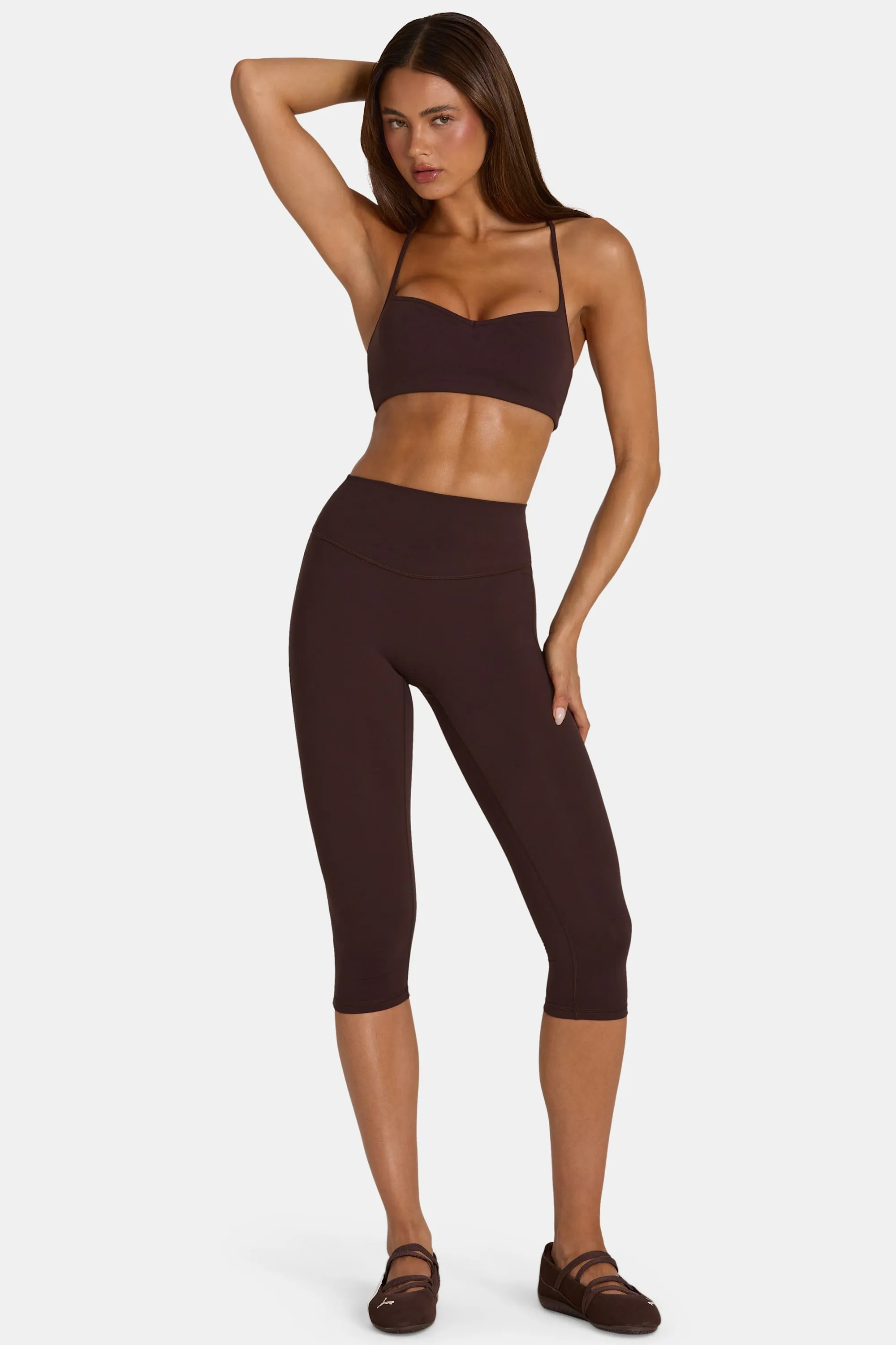 Soft Active Capri Leggings in Espresso sold by Oh Polly