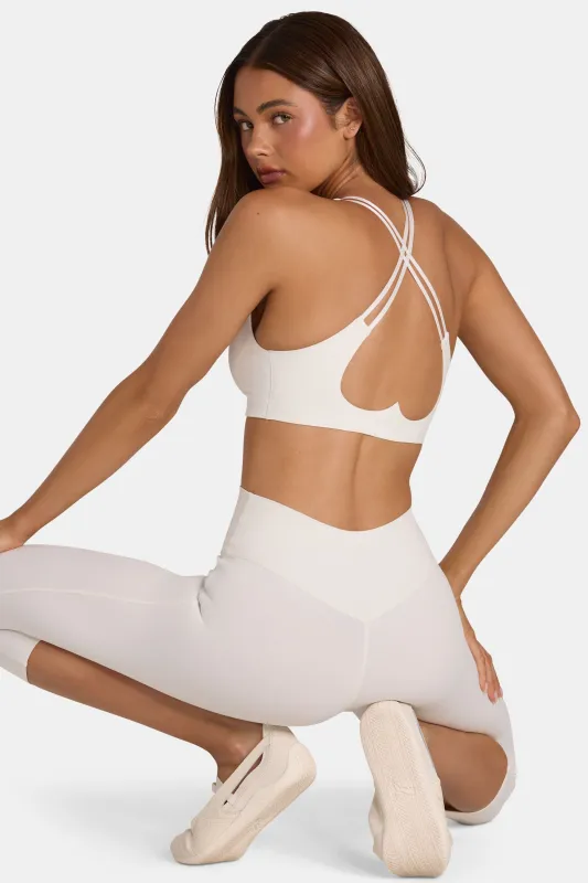 Soft Active Low-Impact Sports Bra in Coconut made by Bo + Tee