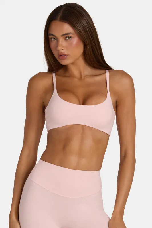 Soft Active Low-Impact Sports Bra in Blush Marl made by Bo + Tee