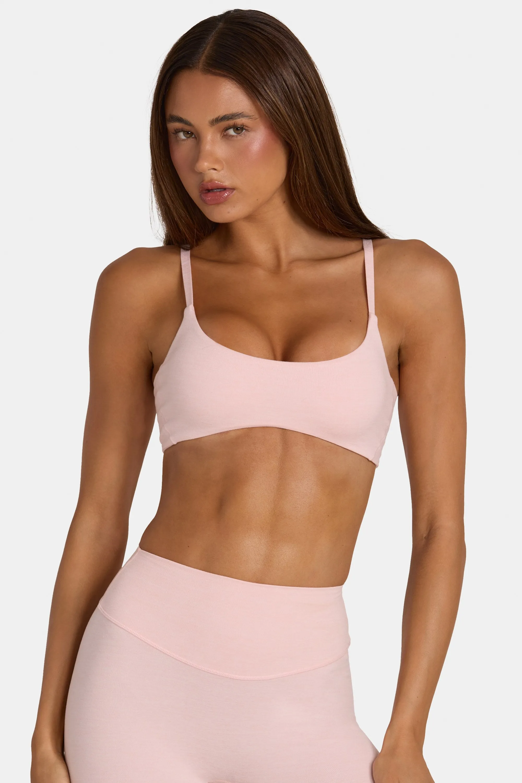 Soft Active Low-Impact Sports Bra in Blush Marl sold by Oh Polly