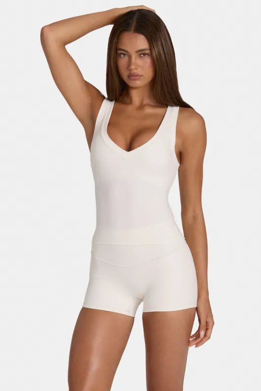 Soft Active Tank Top in Coconut made by Bo + Tee