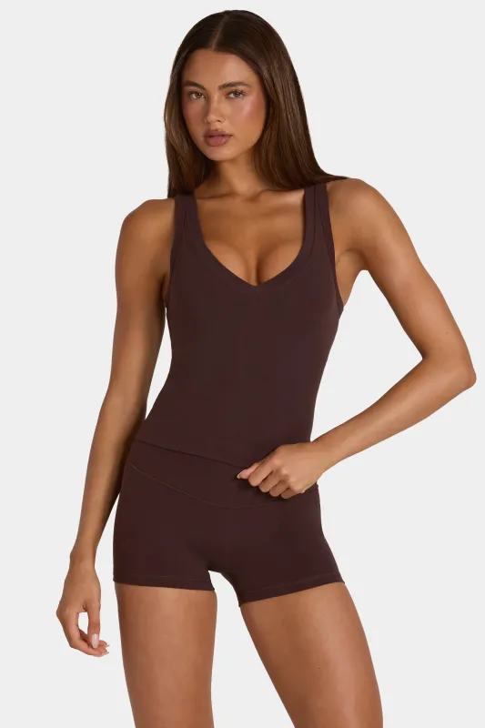 Soft Active Tank Top in Espresso made by Bo + Tee