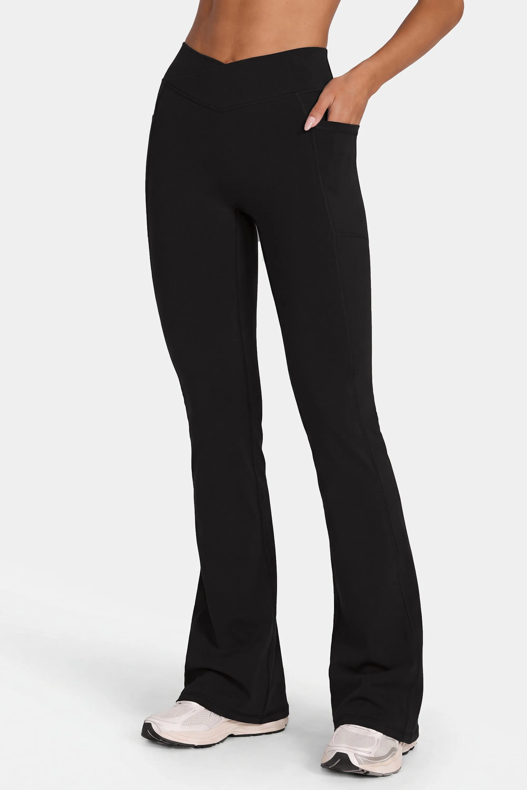 Soft Active V-Waist Flared Leggings in Black sold by Oh Polly product image thumbnail 4