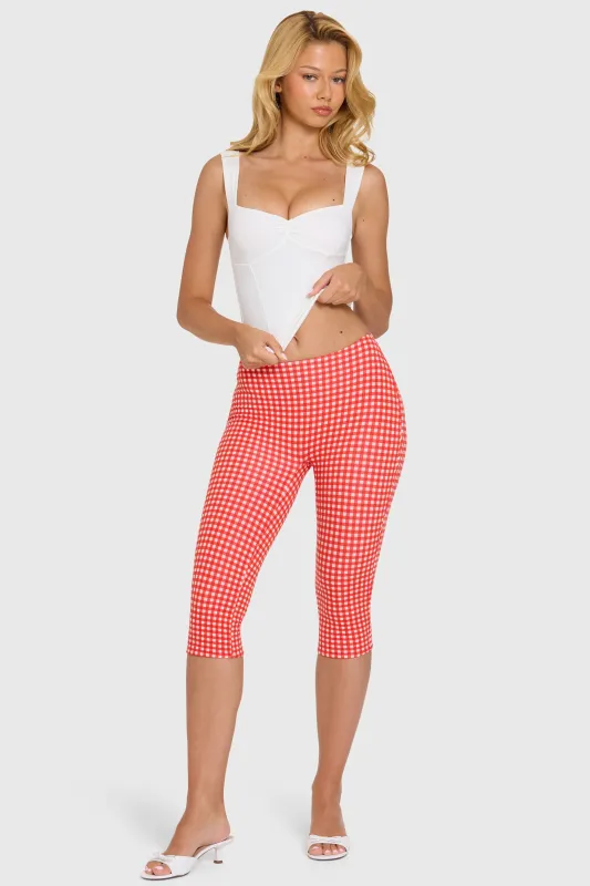 Modal Capri Leggings in Red Gingham made by Oh Polly