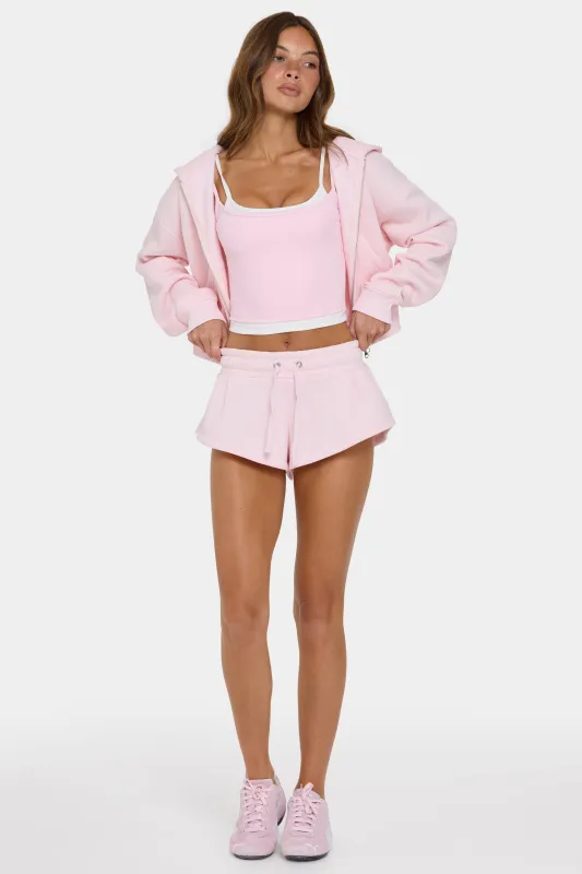 Mid-Rise Mini Shorts in Sorbet made by Bo + Tee