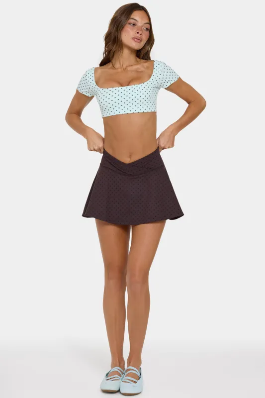 Soft Active Mini Skort in Choc Chip made by Bo + Tee
