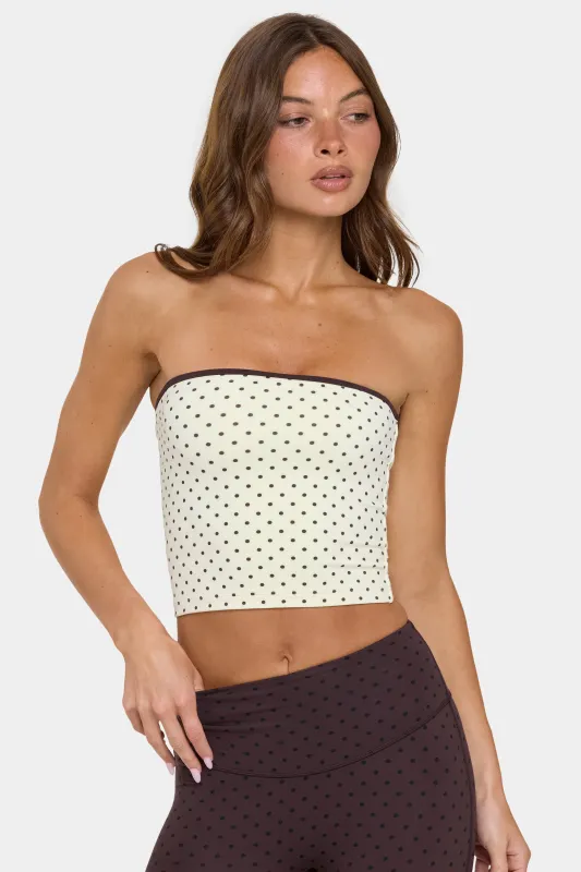 Soft Active Bandeau Top in Cookie Butter made by Bo + Tee
