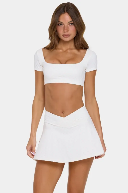 Soft Active Cap Sleeve Crop Top in Cotton Candy made by Bo + Tee