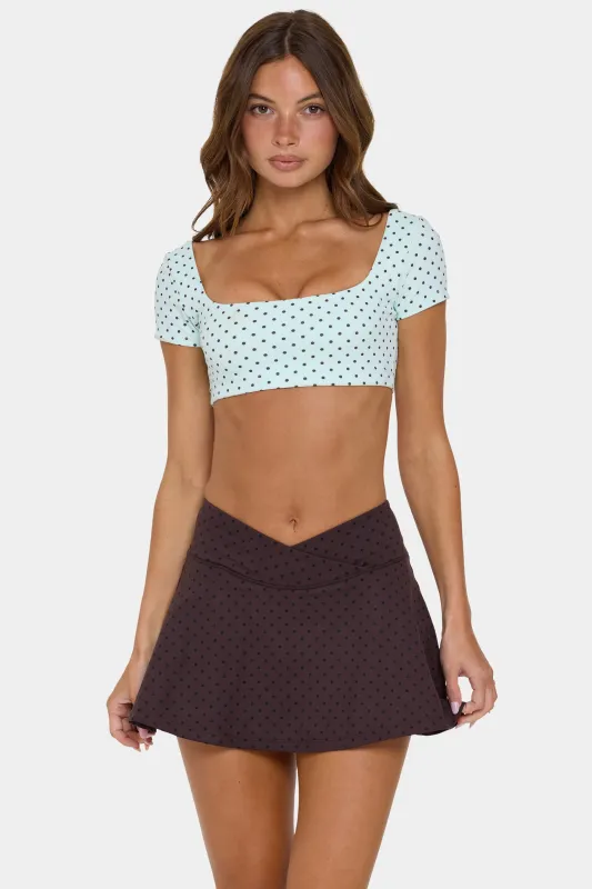 Soft Active Cap Sleeve Crop Top in Mint Chip made by Bo + Tee