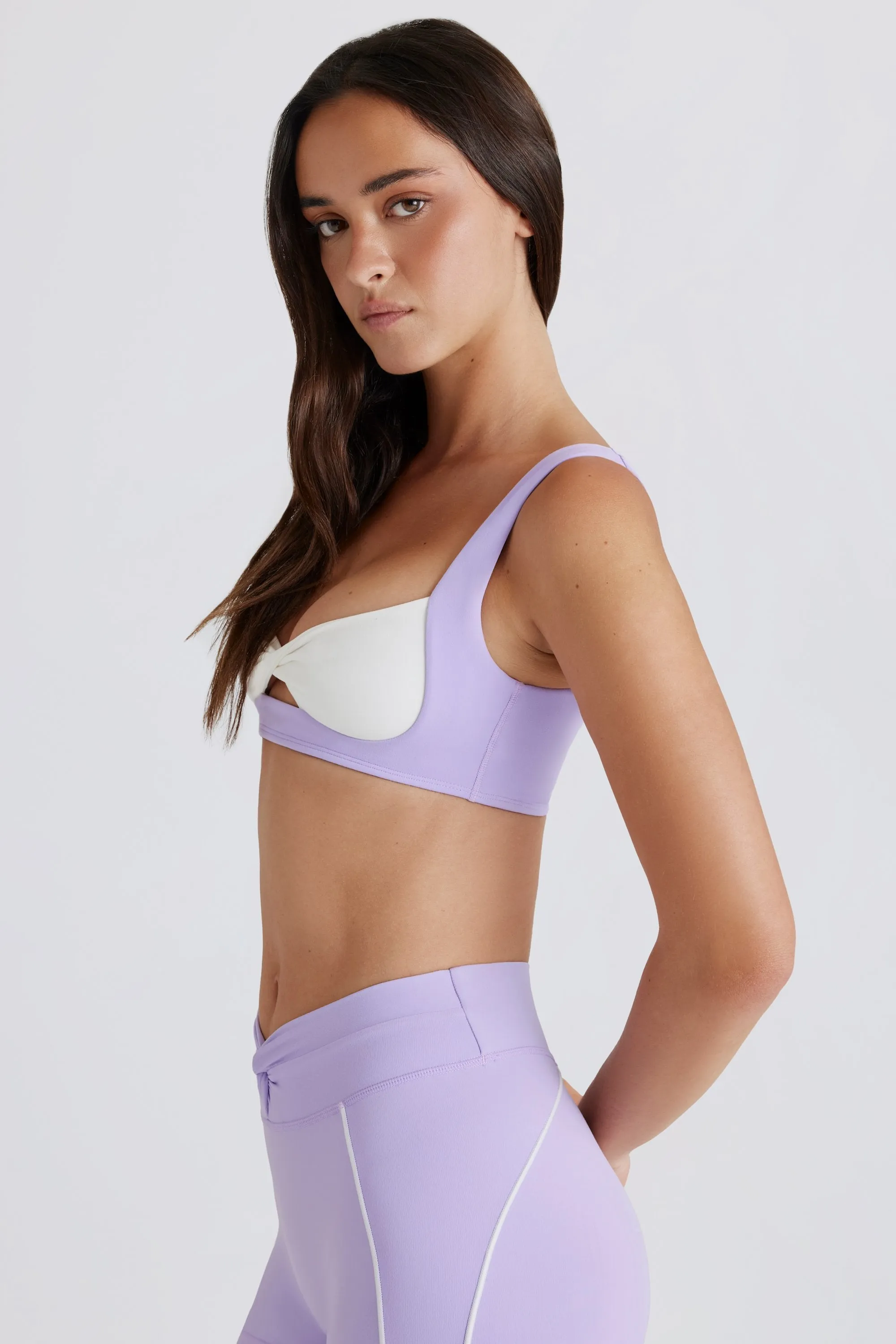 Soft Active Twist-Front Sports Bra in Lavender sold by Oh Polly product image thumbnail 3