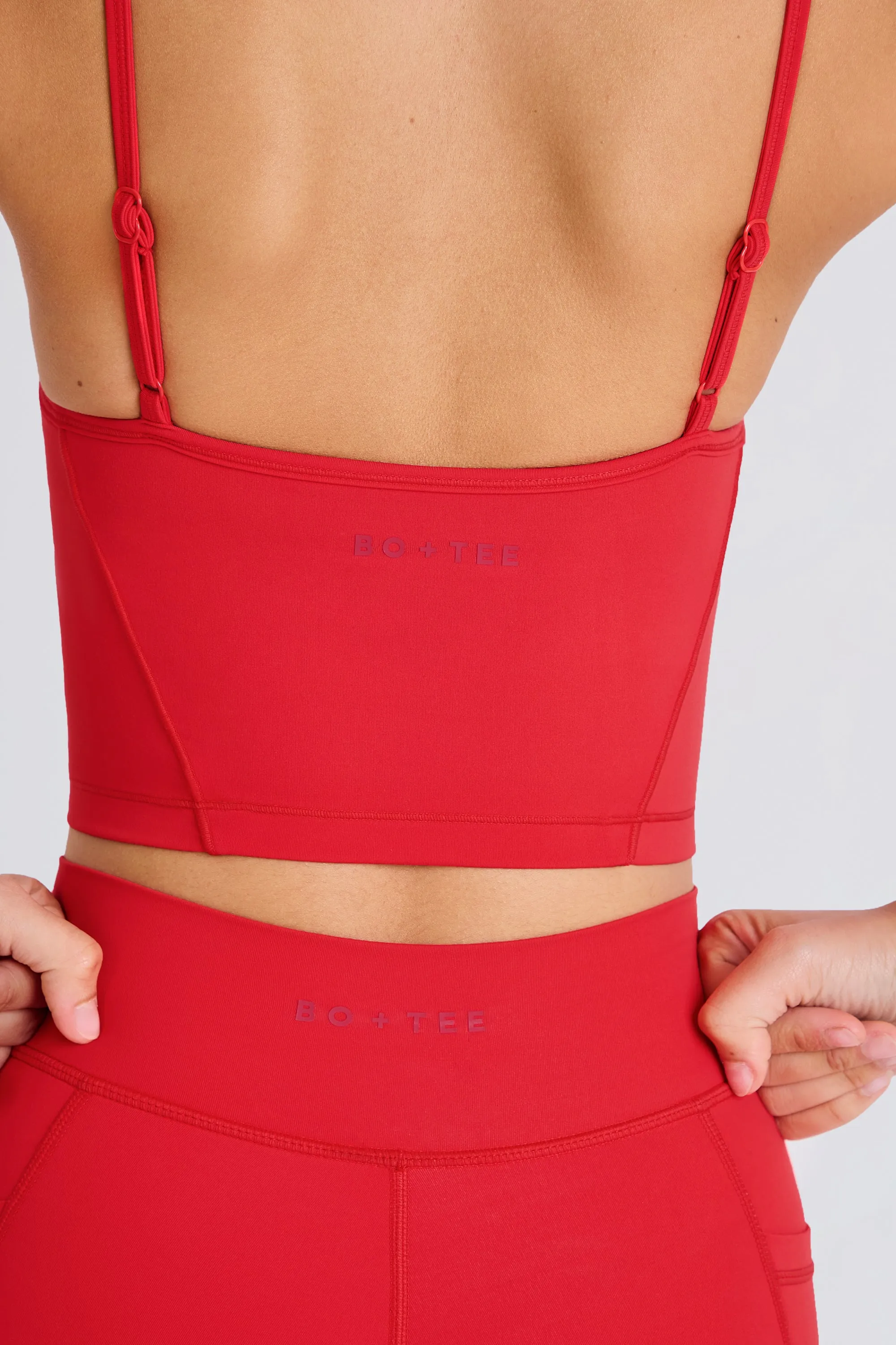 Soft Active Layered Cropped Tank Top in Strawberry sold by Oh Polly product image thumbnail 4