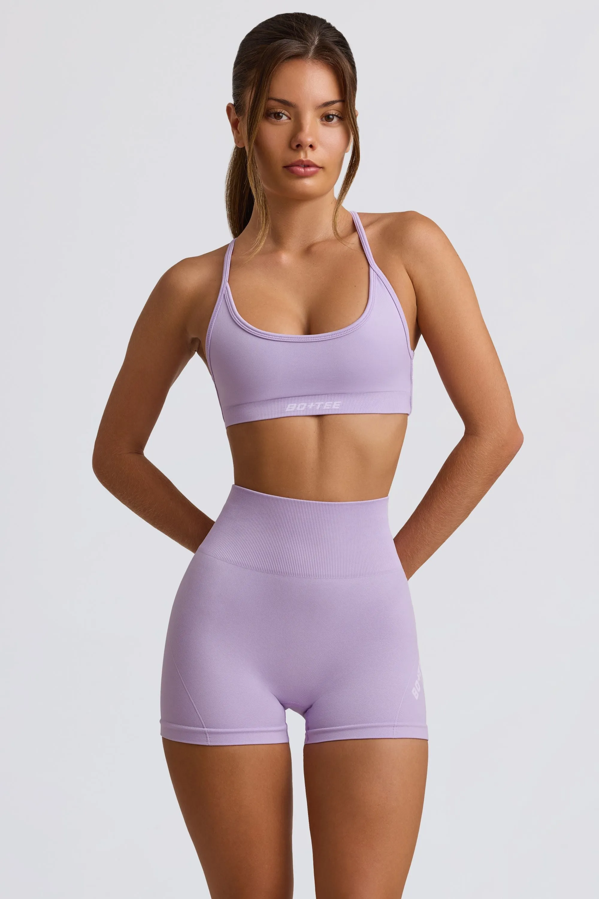 Super Sculpt Seamless Mini Shorts in Lavender sold by Oh Polly