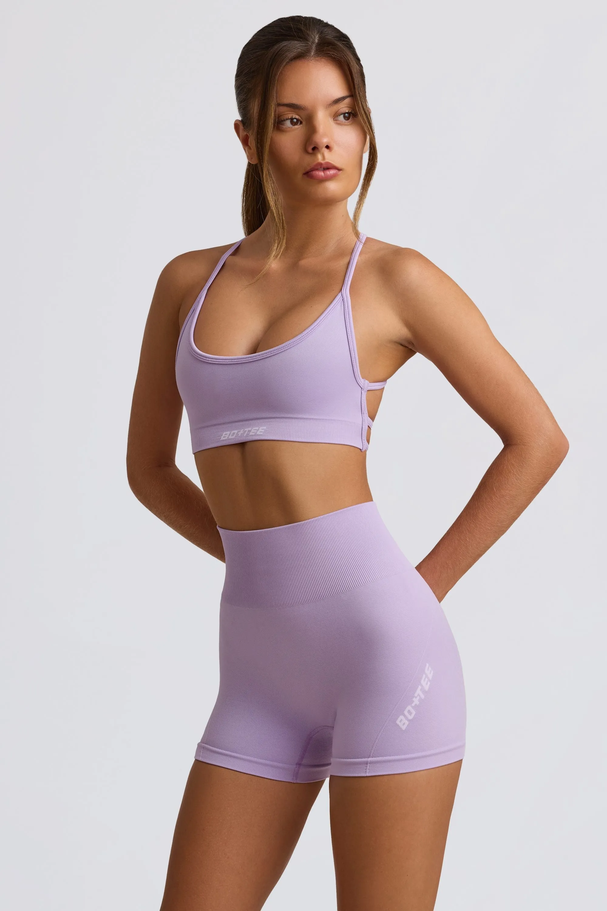 Super Sculpt Seamless Mini Shorts in Lavender sold by Oh Polly product image thumbnail 3