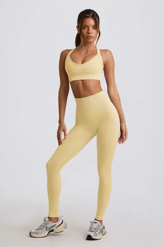 Super Sculpt Seamless High-Waist Leggings in Butter made by Bo + Tee