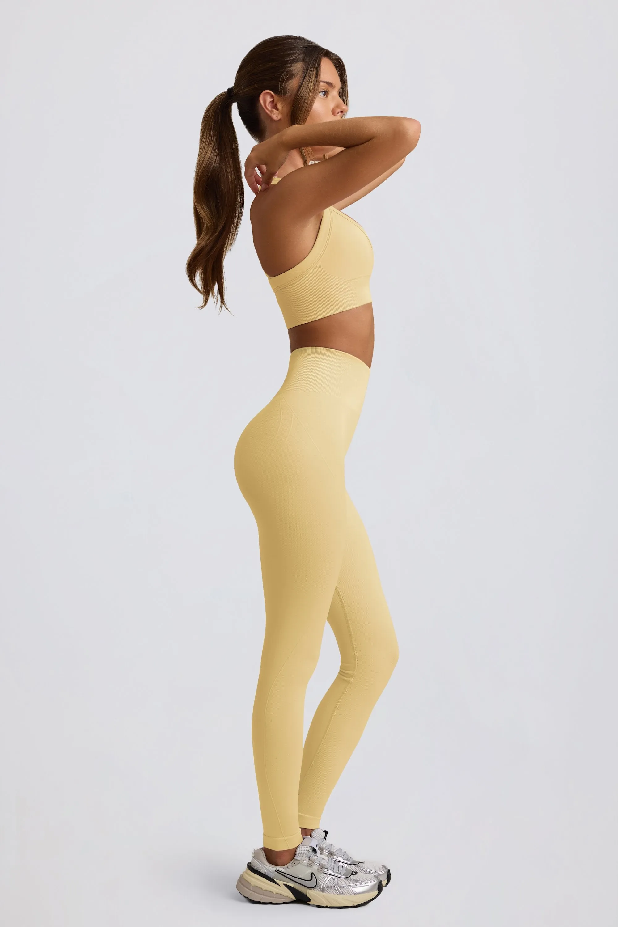 Super Sculpt Seamless High-Waist Leggings in Butter sold by Oh Polly product image thumbnail 3