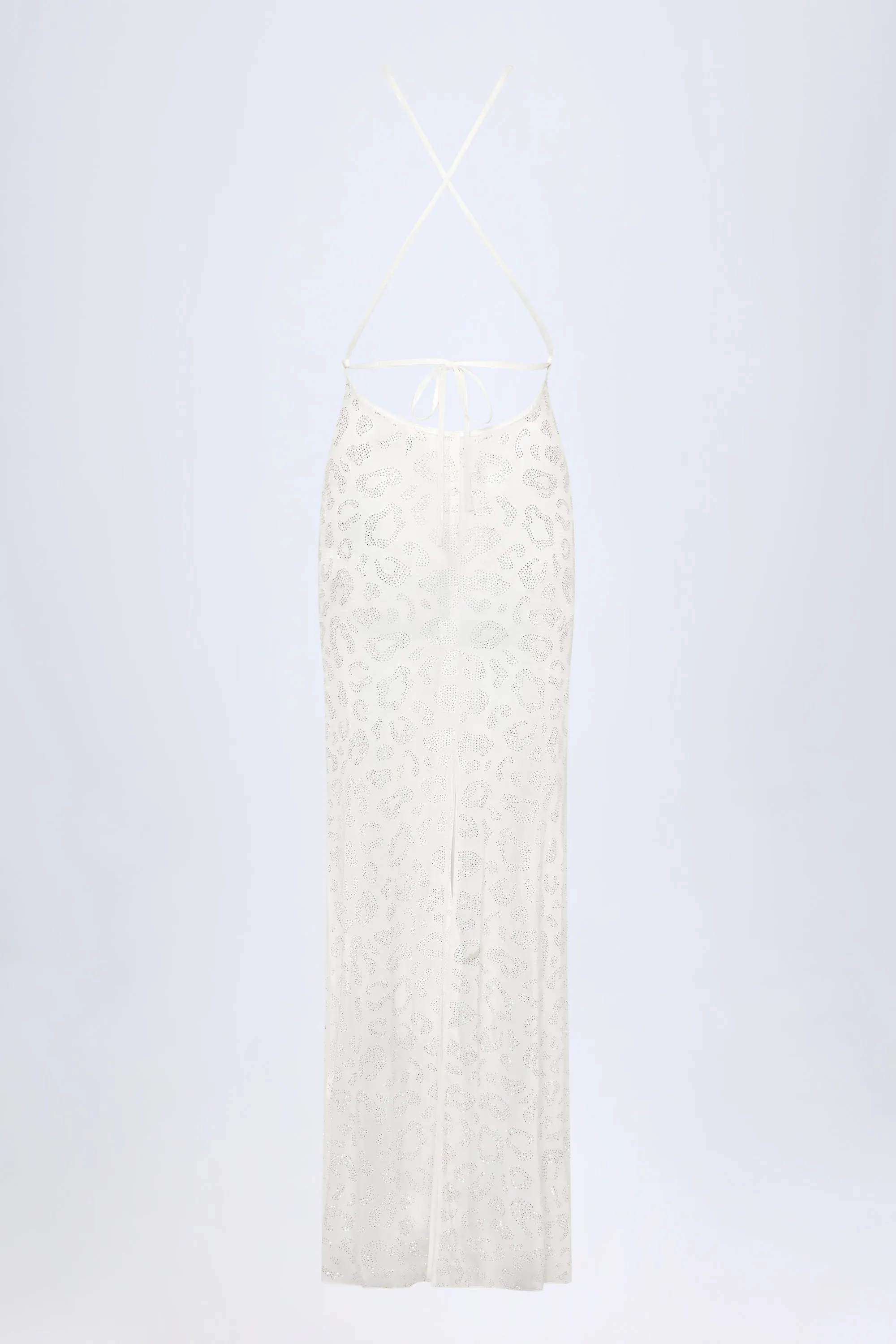 Embellished Backless Maxi Dress in White sold by Oh Polly product image thumbnail 4