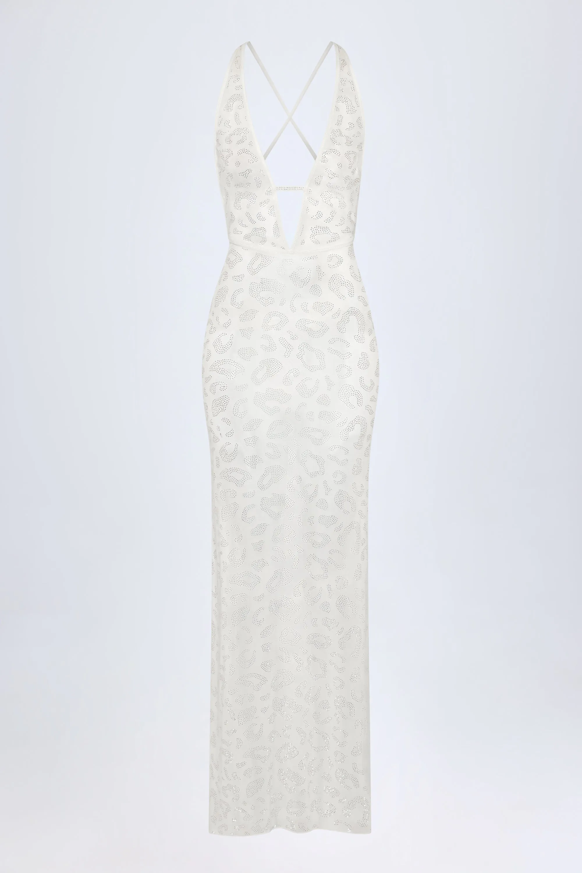 Embellished Backless Maxi Dress in White sold by Oh Polly product image thumbnail 3