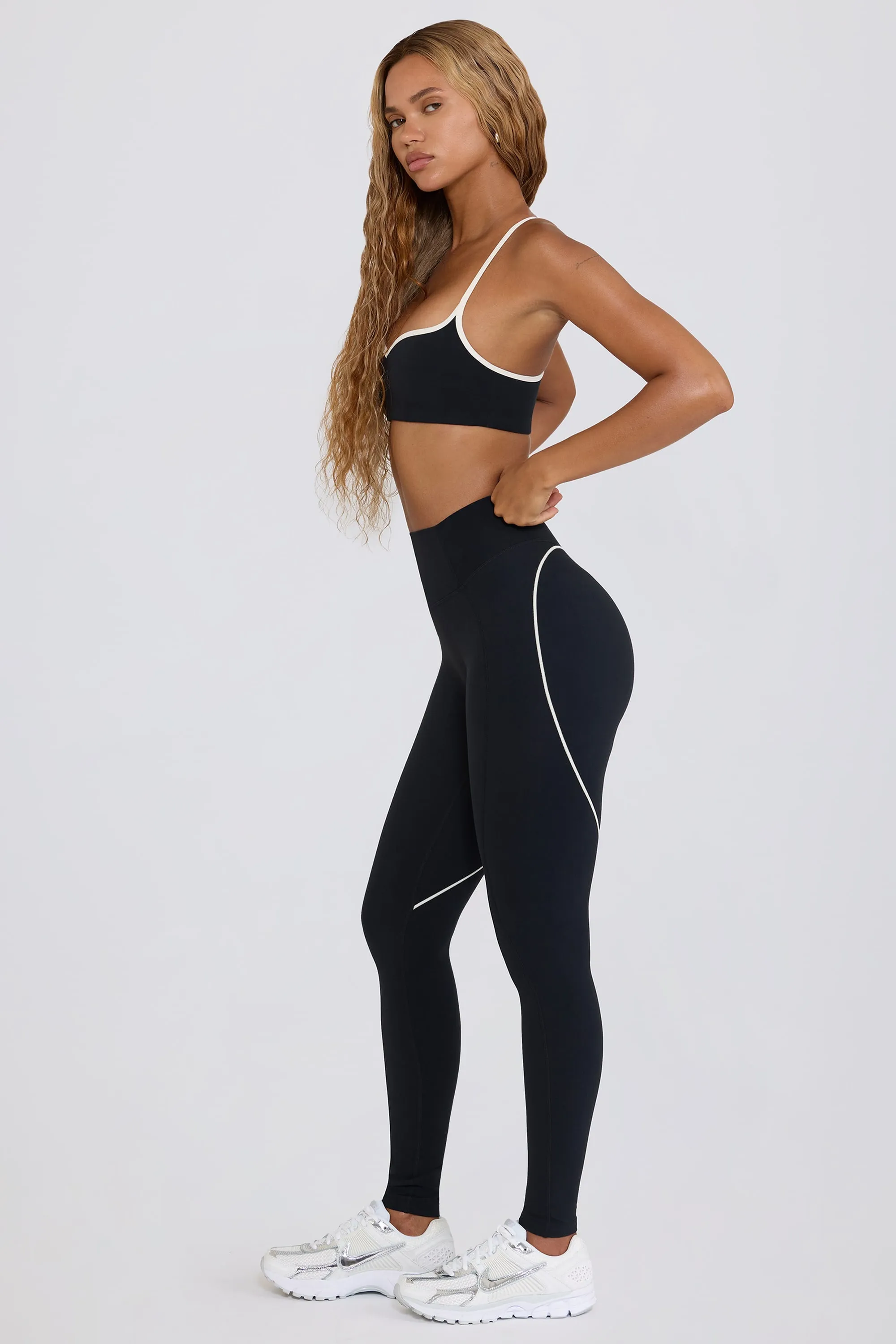 Soft Active Mid-Rise Leggings in Black sold by Oh Polly product image thumbnail 3