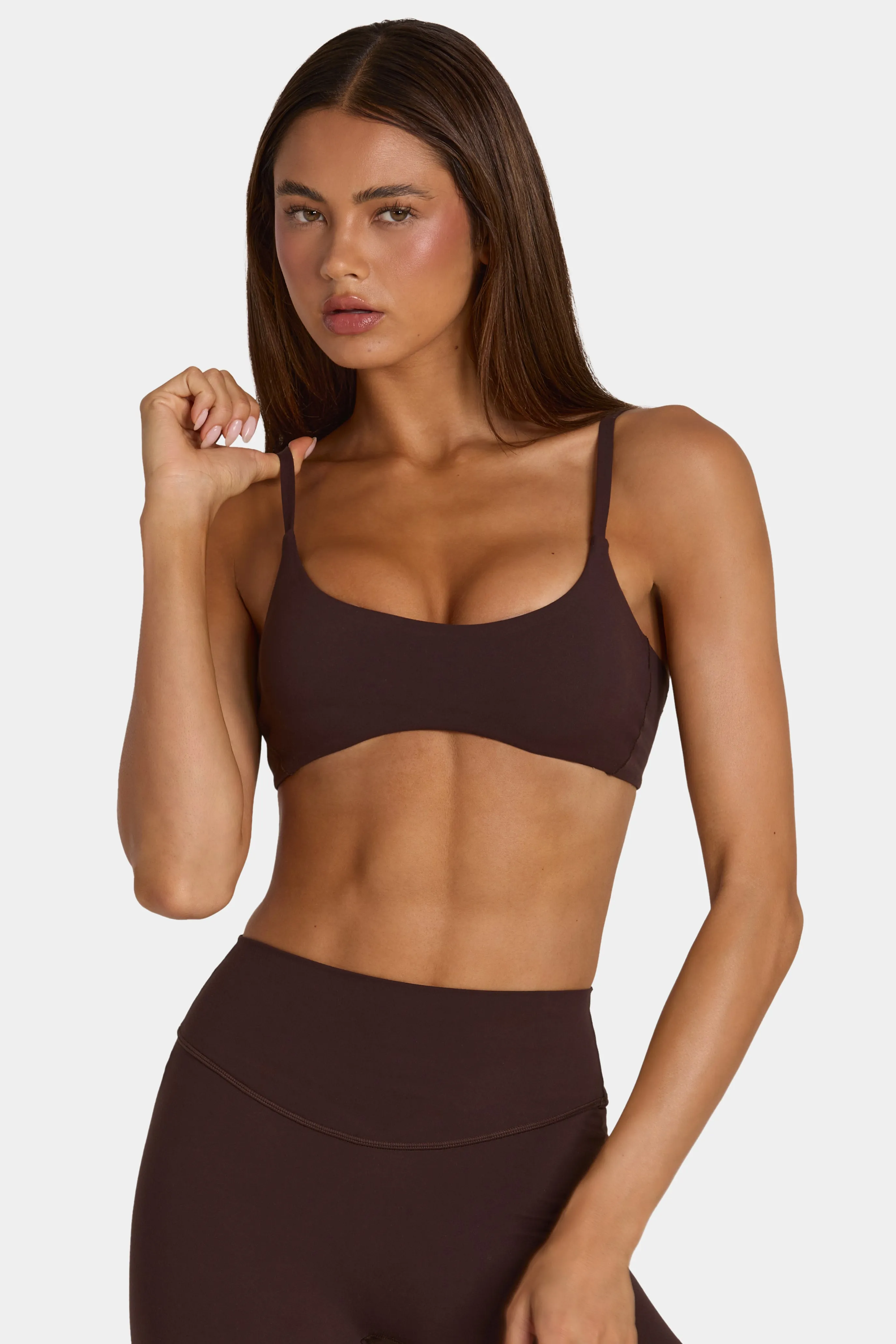 Soft Active Low-Impact Sports Bra in Espresso sold by Oh Polly product image thumbnail 5