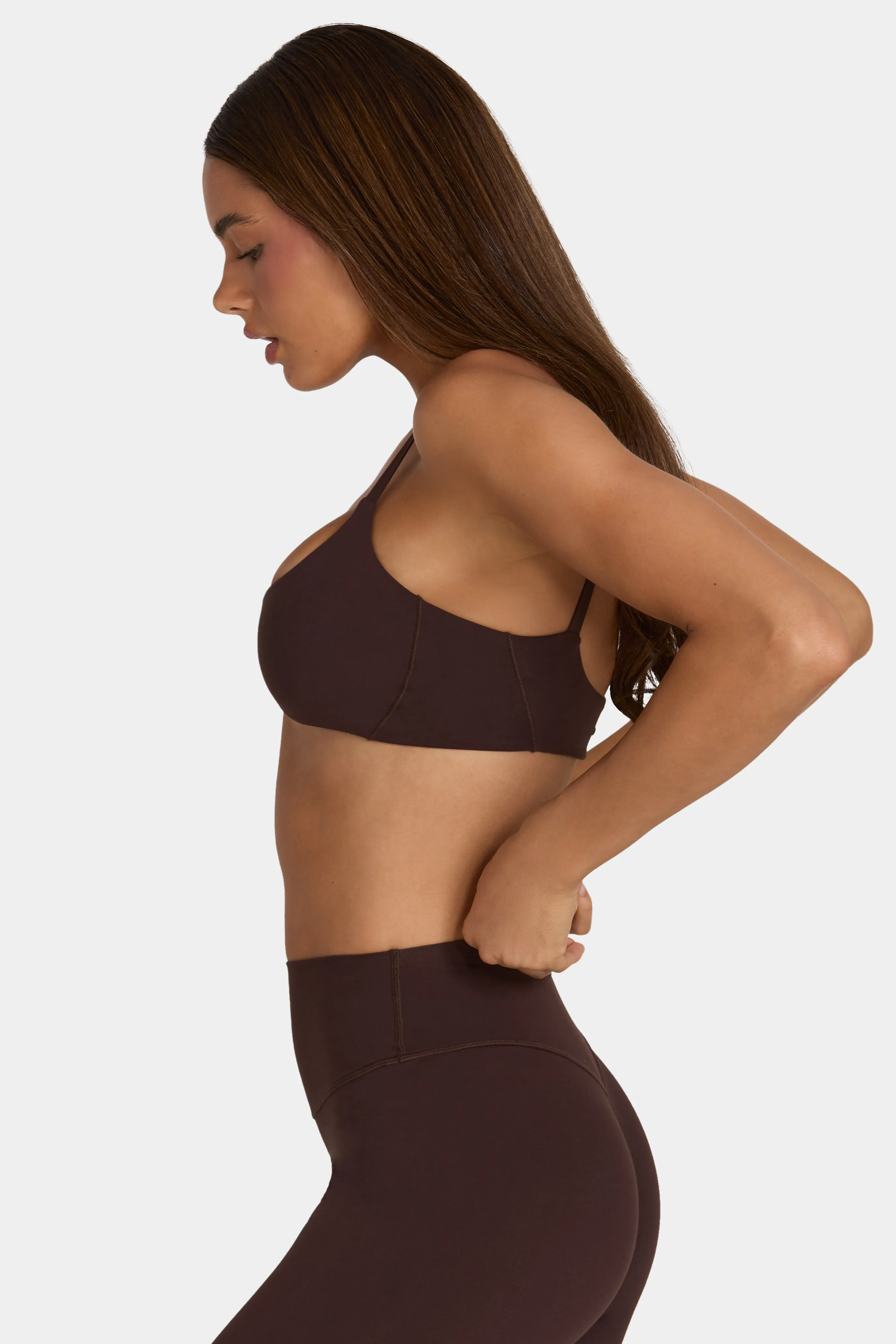 Soft Active Low-Impact Sports Bra in Espresso sold by Oh Polly product image thumbnail 3