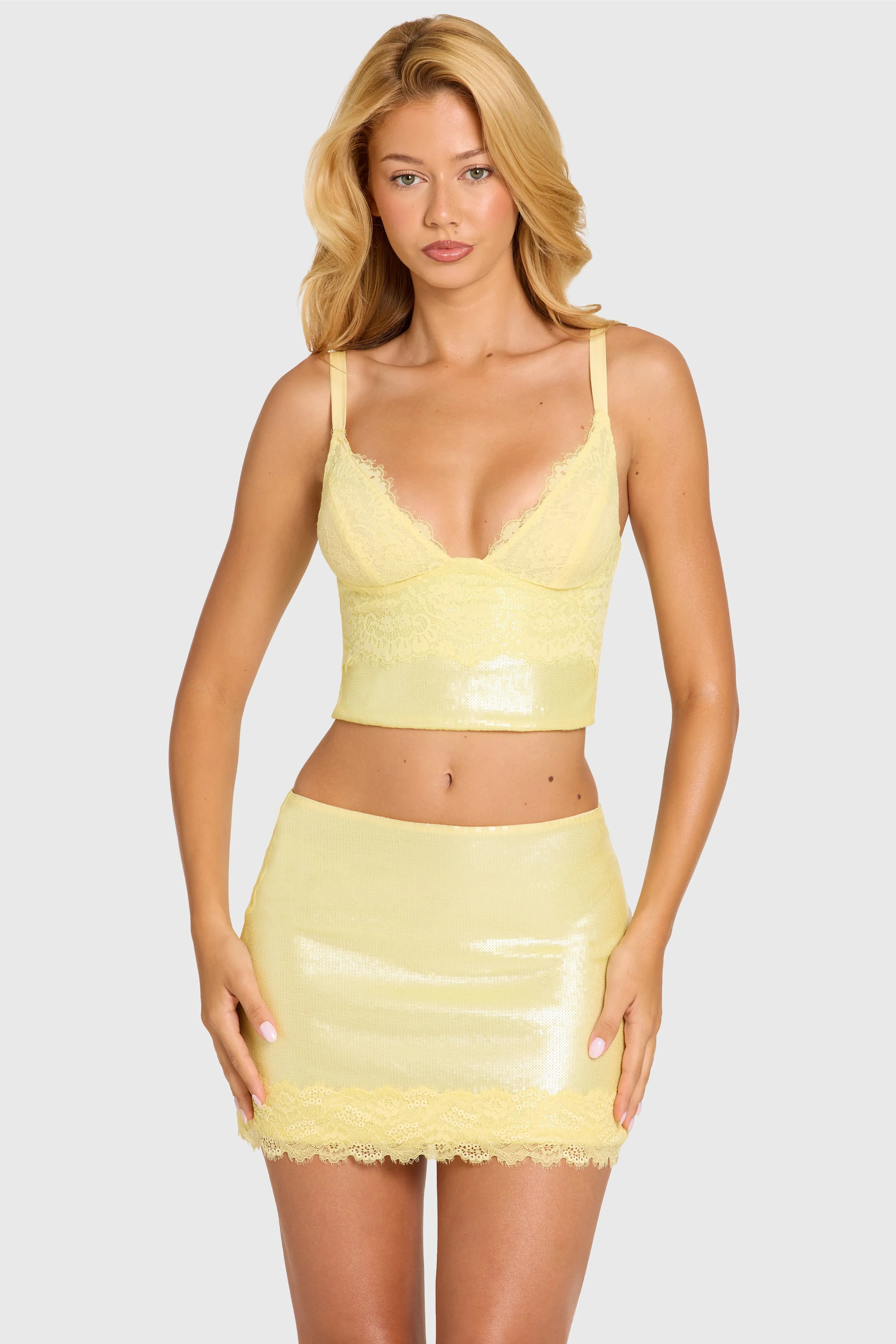 Sequin Lace Bralette Top in Butter sold by Oh Polly product image thumbnail 5