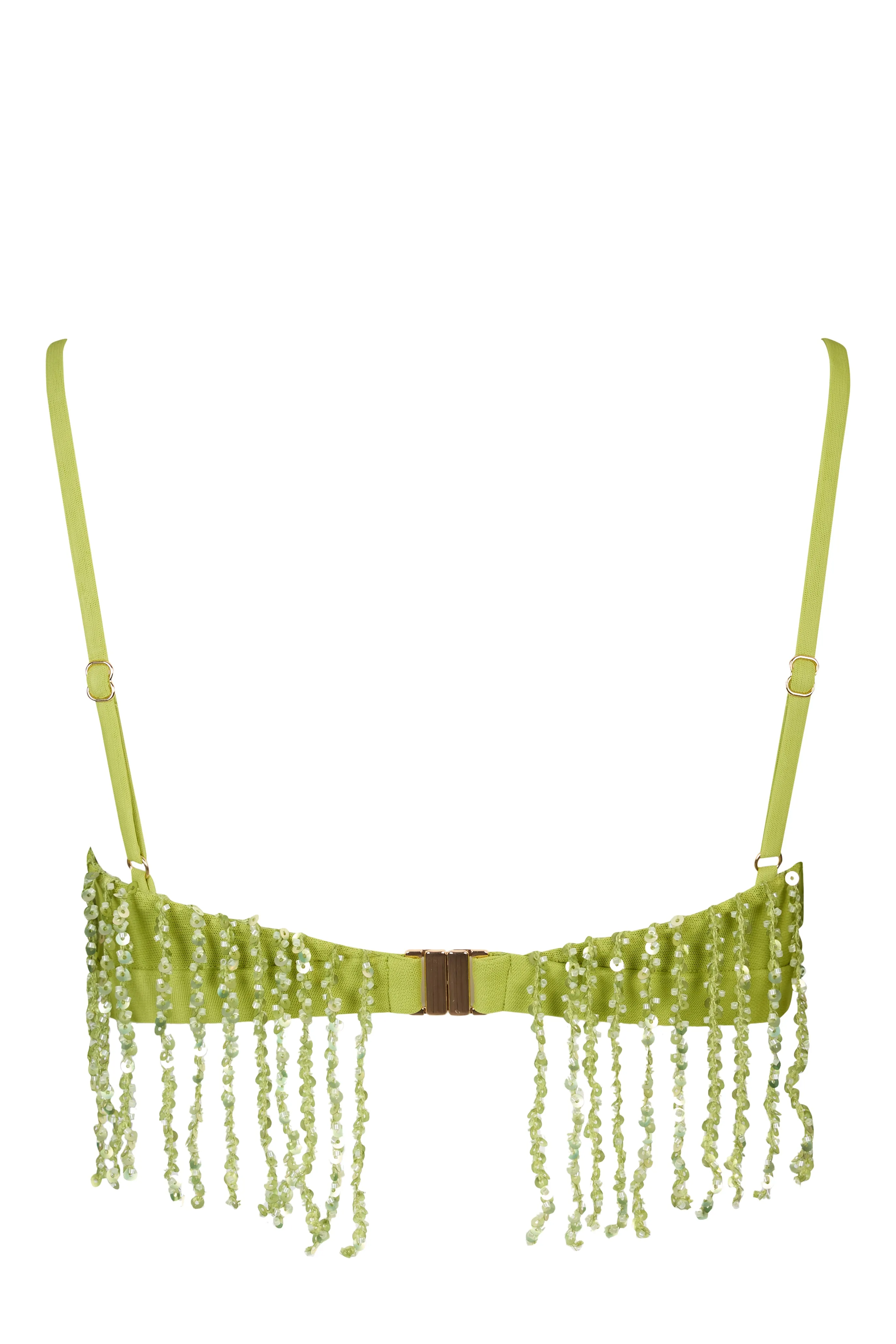 Fringed Bralette in Olive sold by Oh Polly product image thumbnail 4