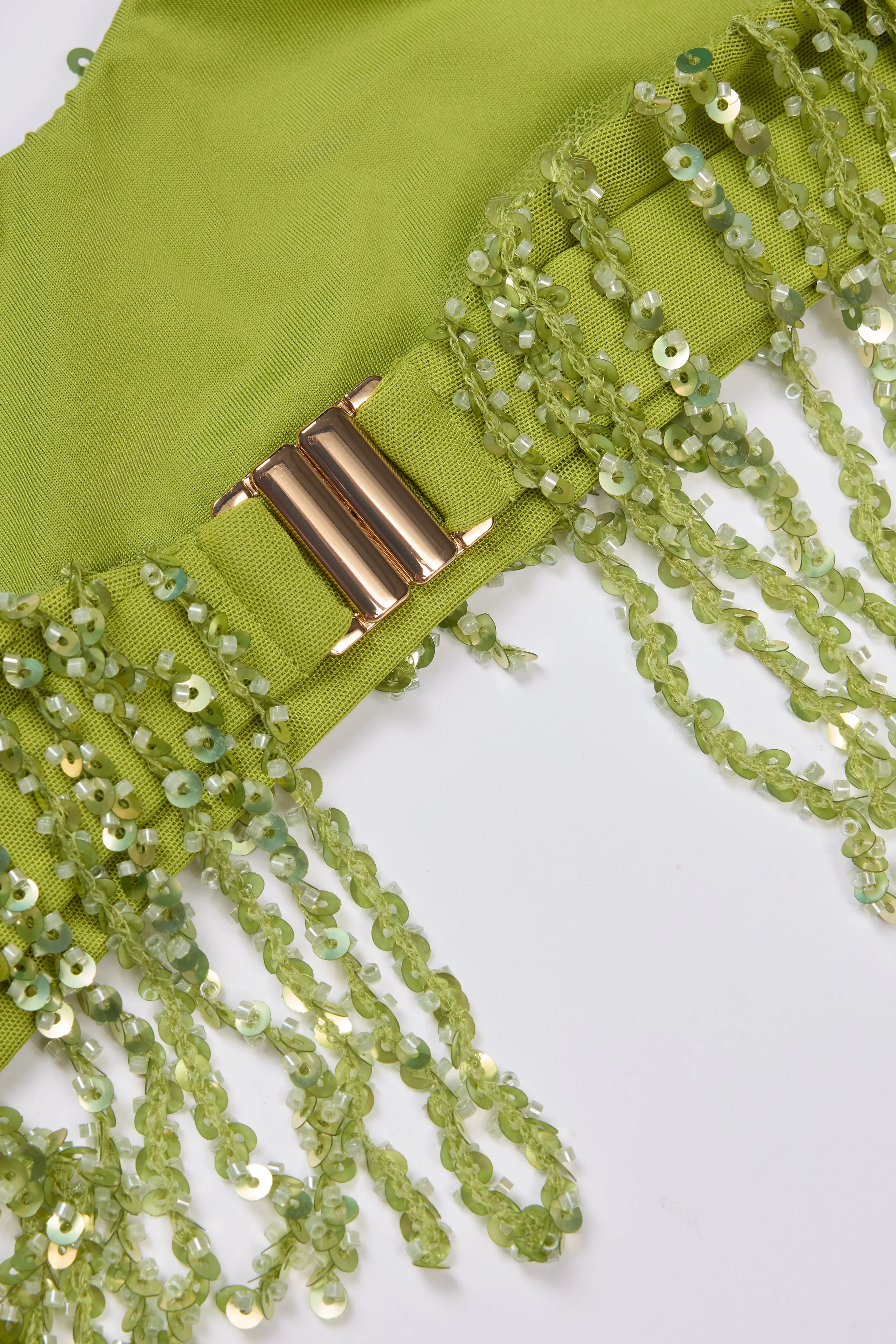 Fringed Bralette in Olive sold by Oh Polly product image thumbnail 5
