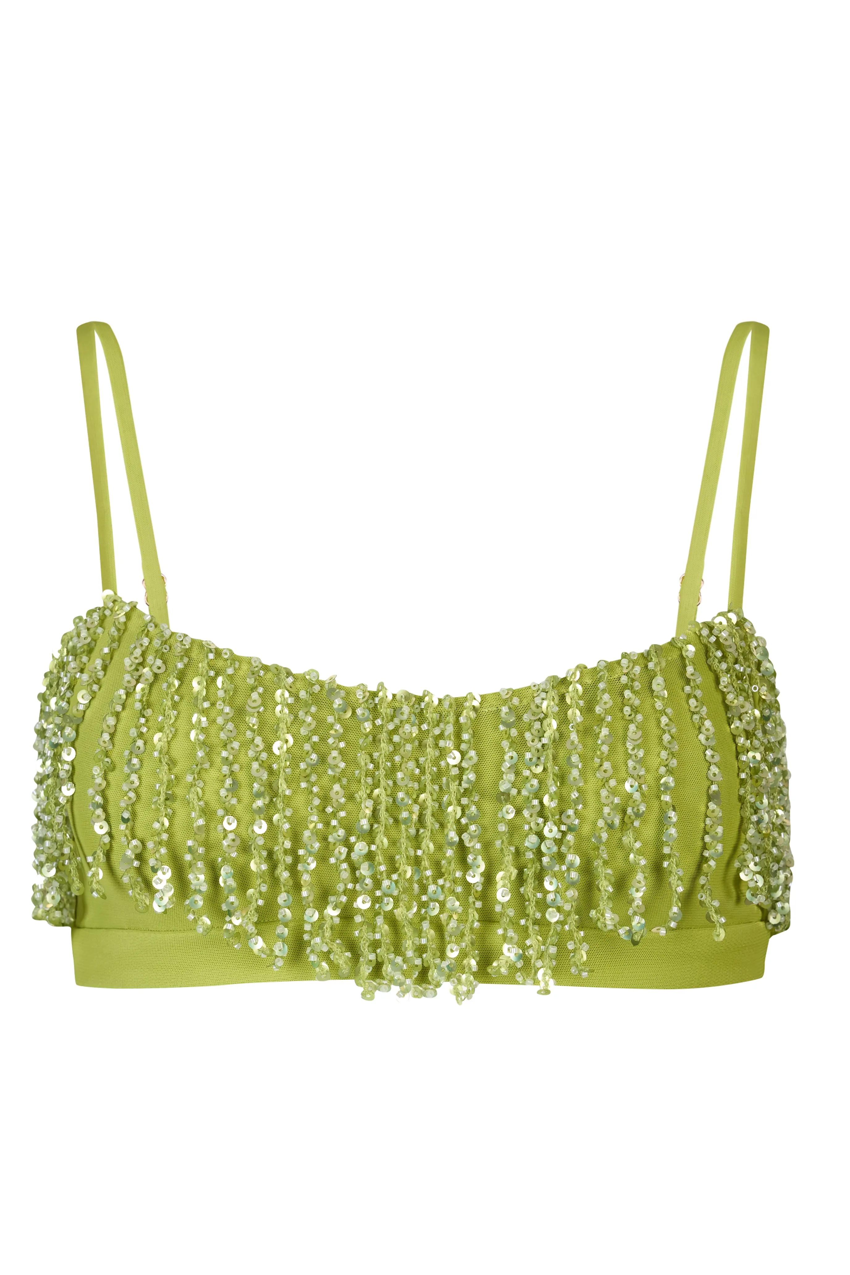 Fringed Bralette in Olive sold by Oh Polly product image thumbnail 3