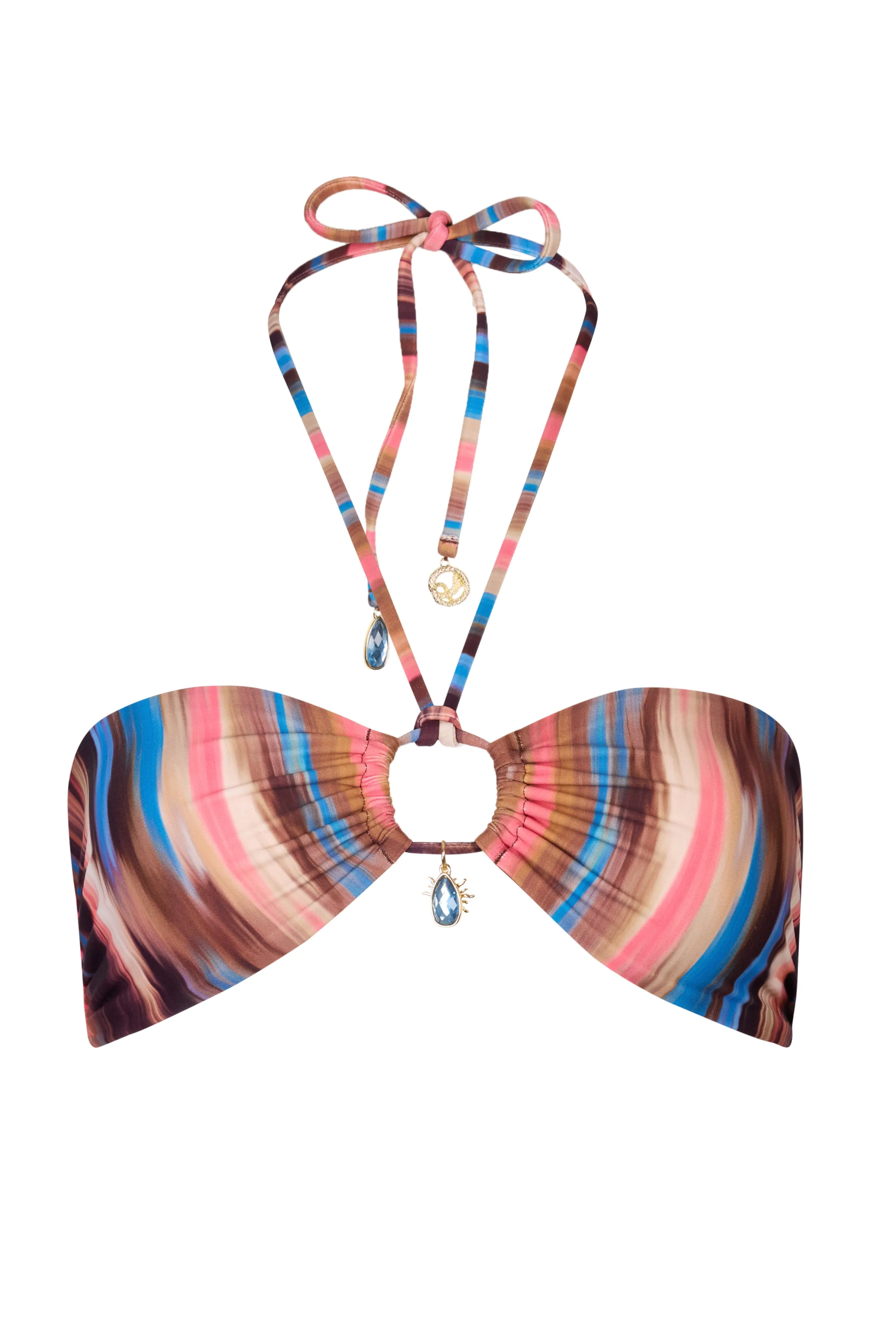 Bandeau Bikini Top in Abstract Stripe sold by Oh Polly product image thumbnail 3
