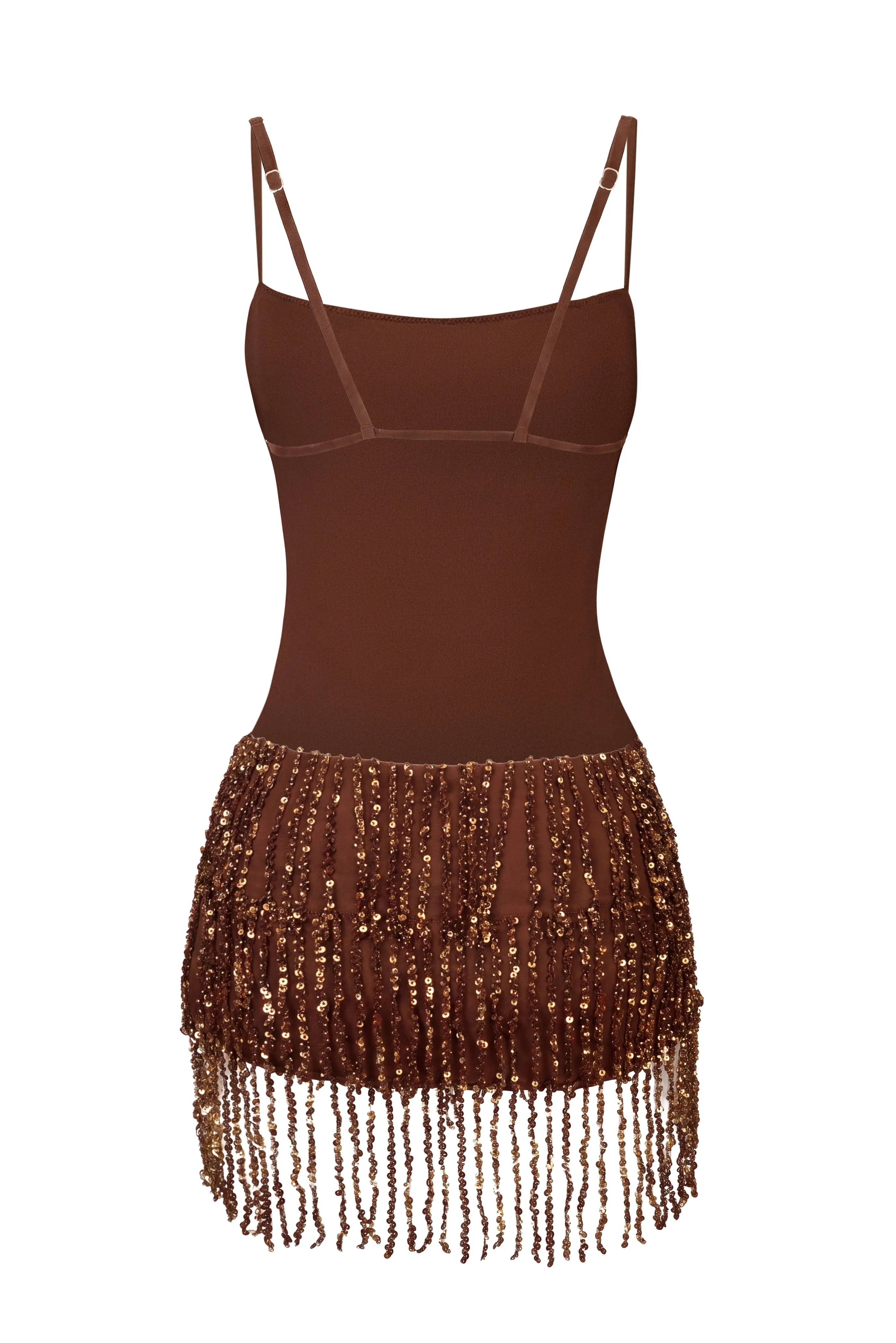 Fringed Backless Mini Dress in Brown Ombre sold by Oh Polly product image thumbnail 4