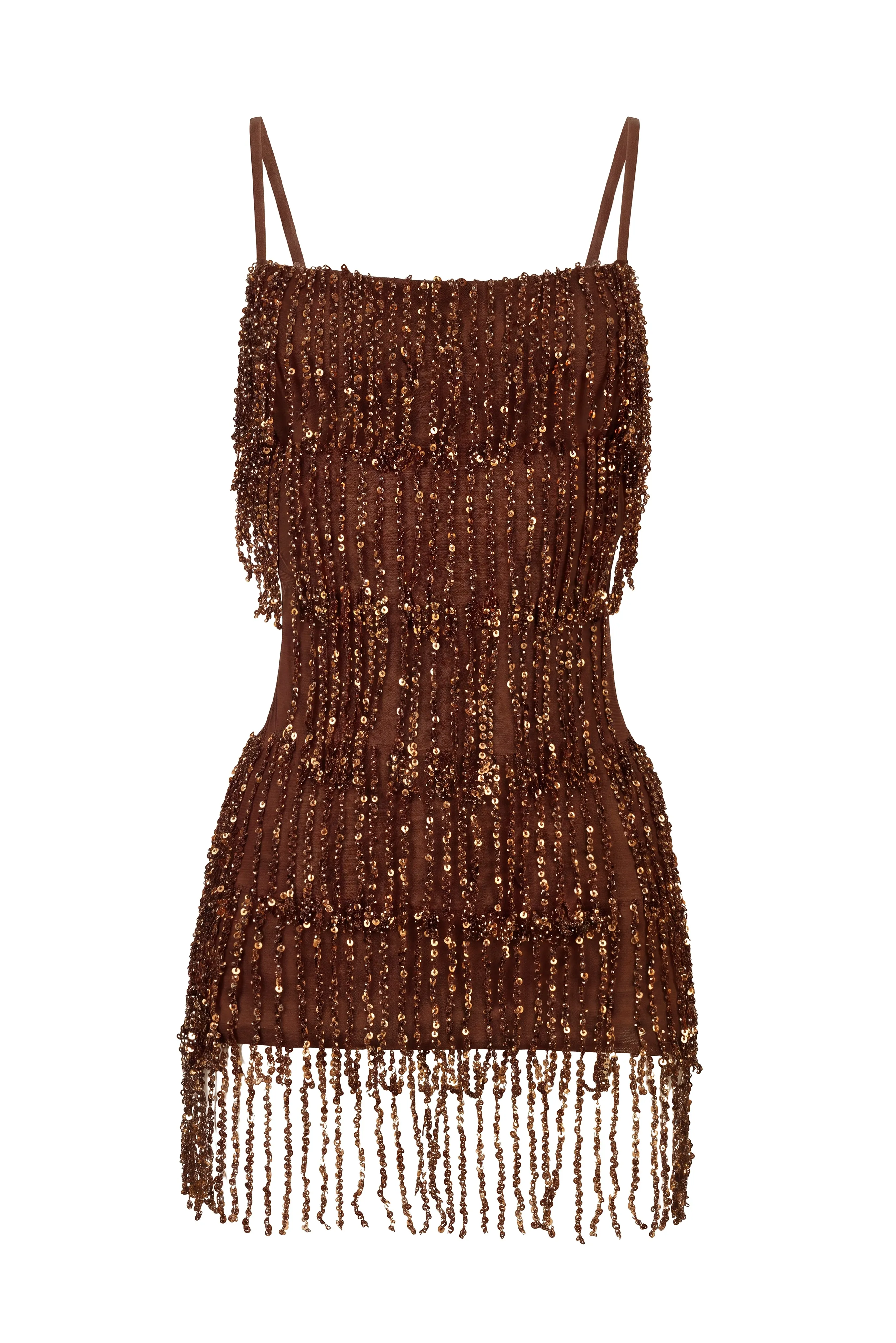 Fringed Backless Mini Dress in Brown Ombre sold by Oh Polly product image thumbnail 3
