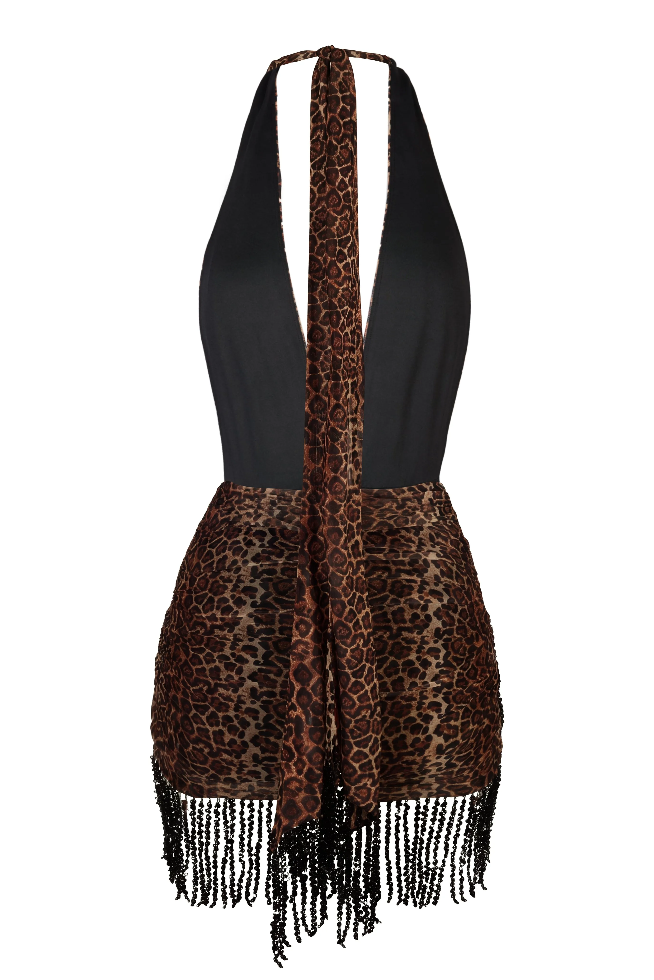 Halterneck Mini Dress in Leopard Print sold by Oh Polly product image thumbnail 5