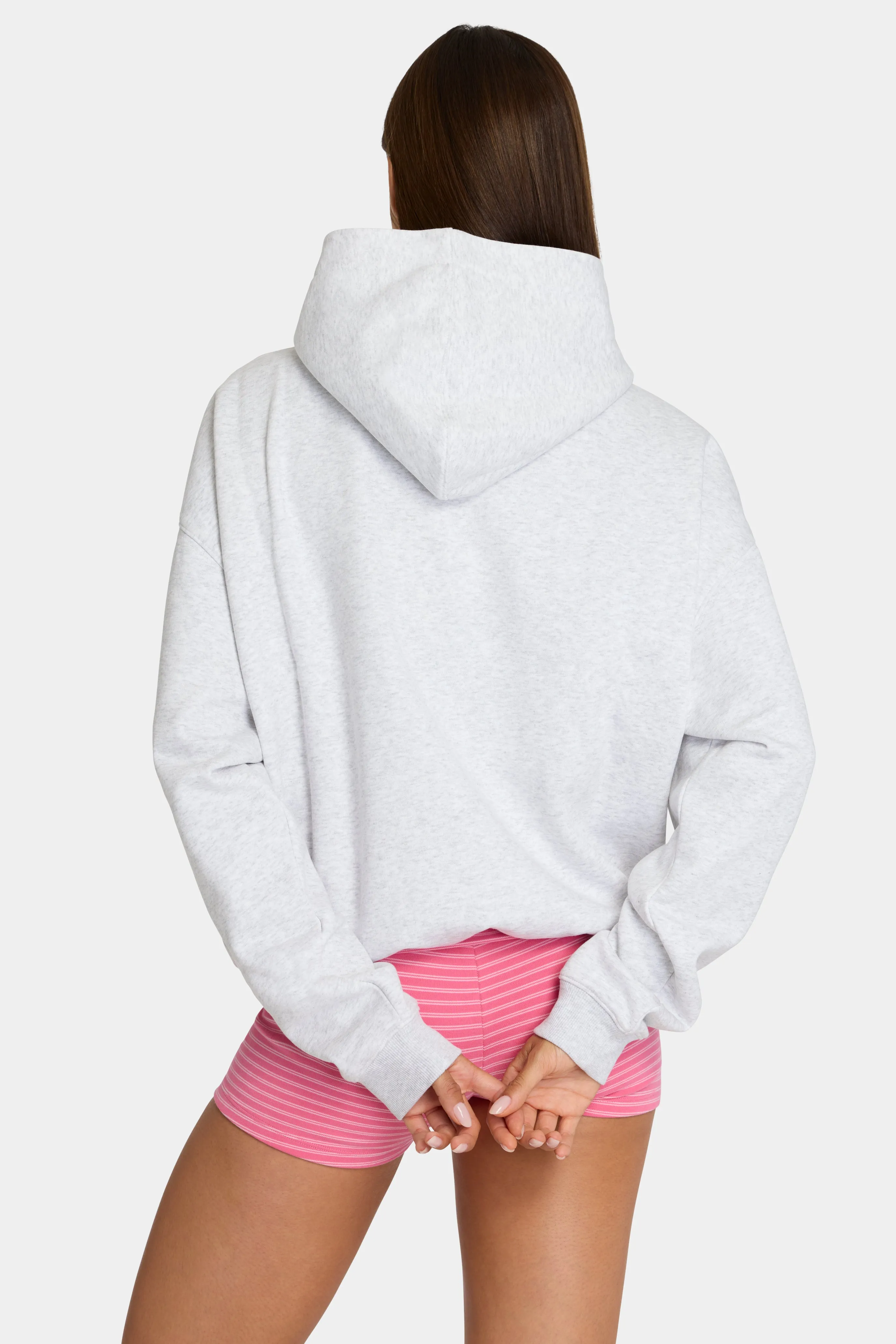 Oversized Applique Hoodie in Grey Marl Stripe sold by Oh Polly product image thumbnail 3