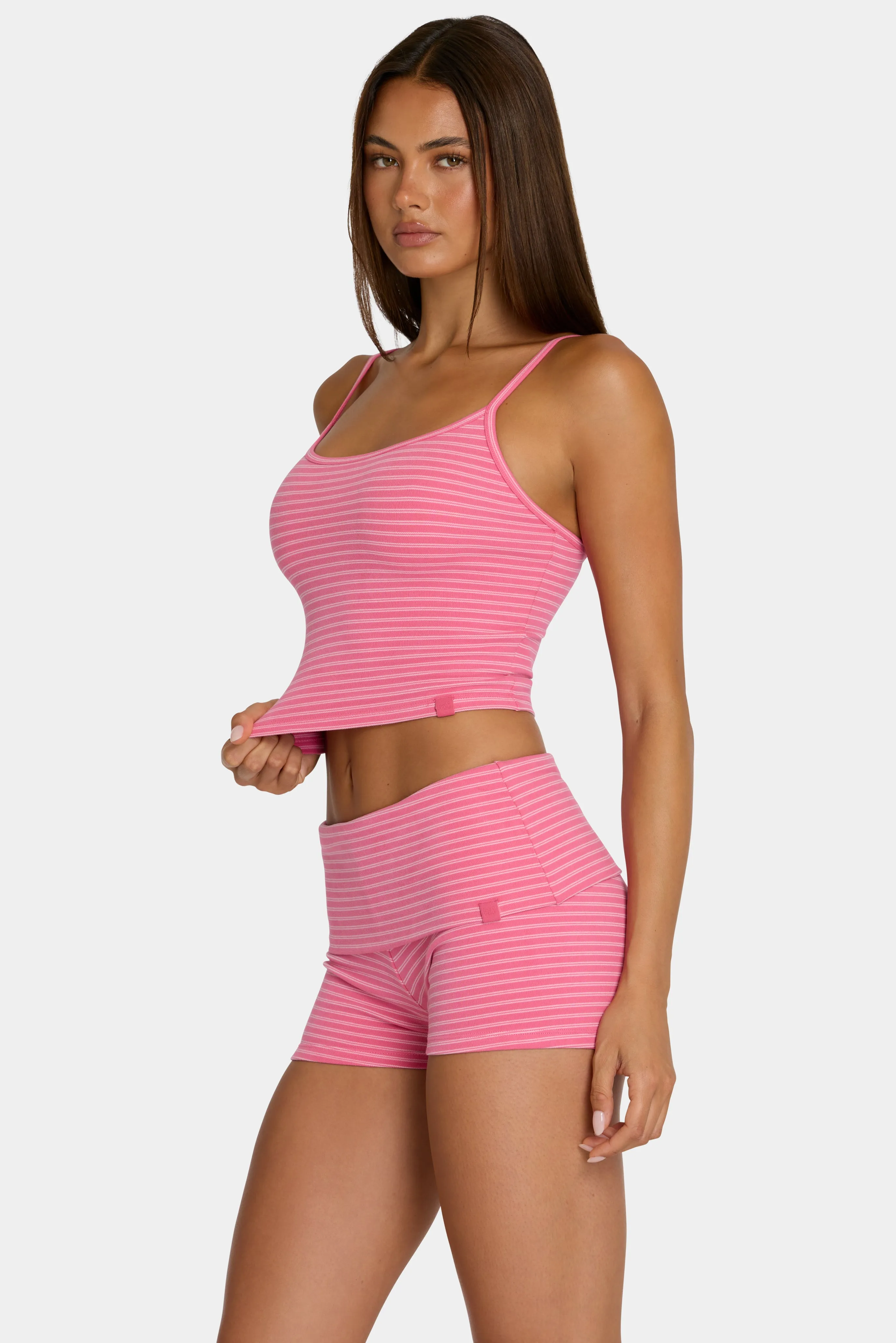 Brushed Jersey Tank Top in Pink Stripe sold by Oh Polly product image thumbnail 4