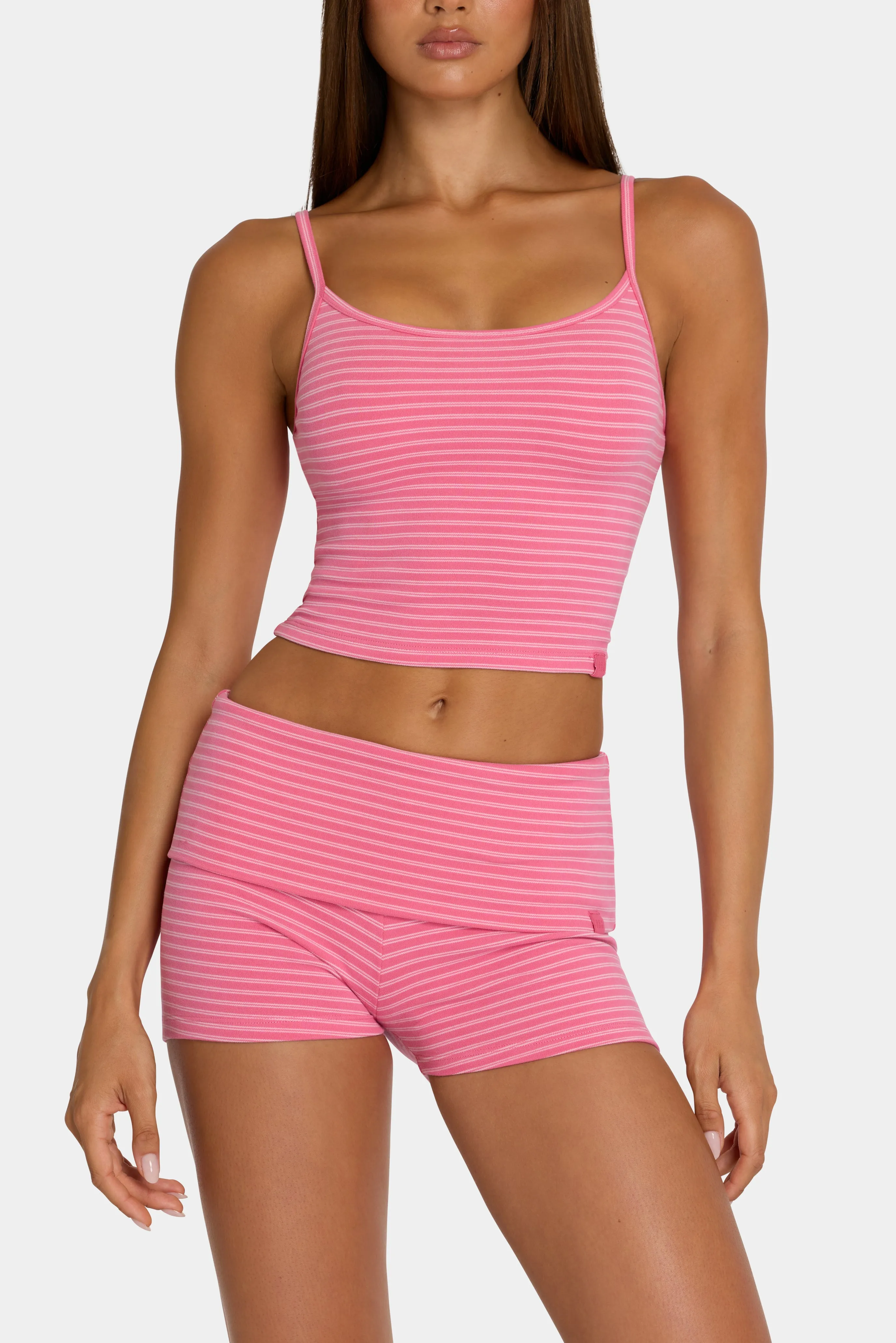 Brushed Jersey Tank Top in Pink Stripe sold by Oh Polly product image thumbnail 2