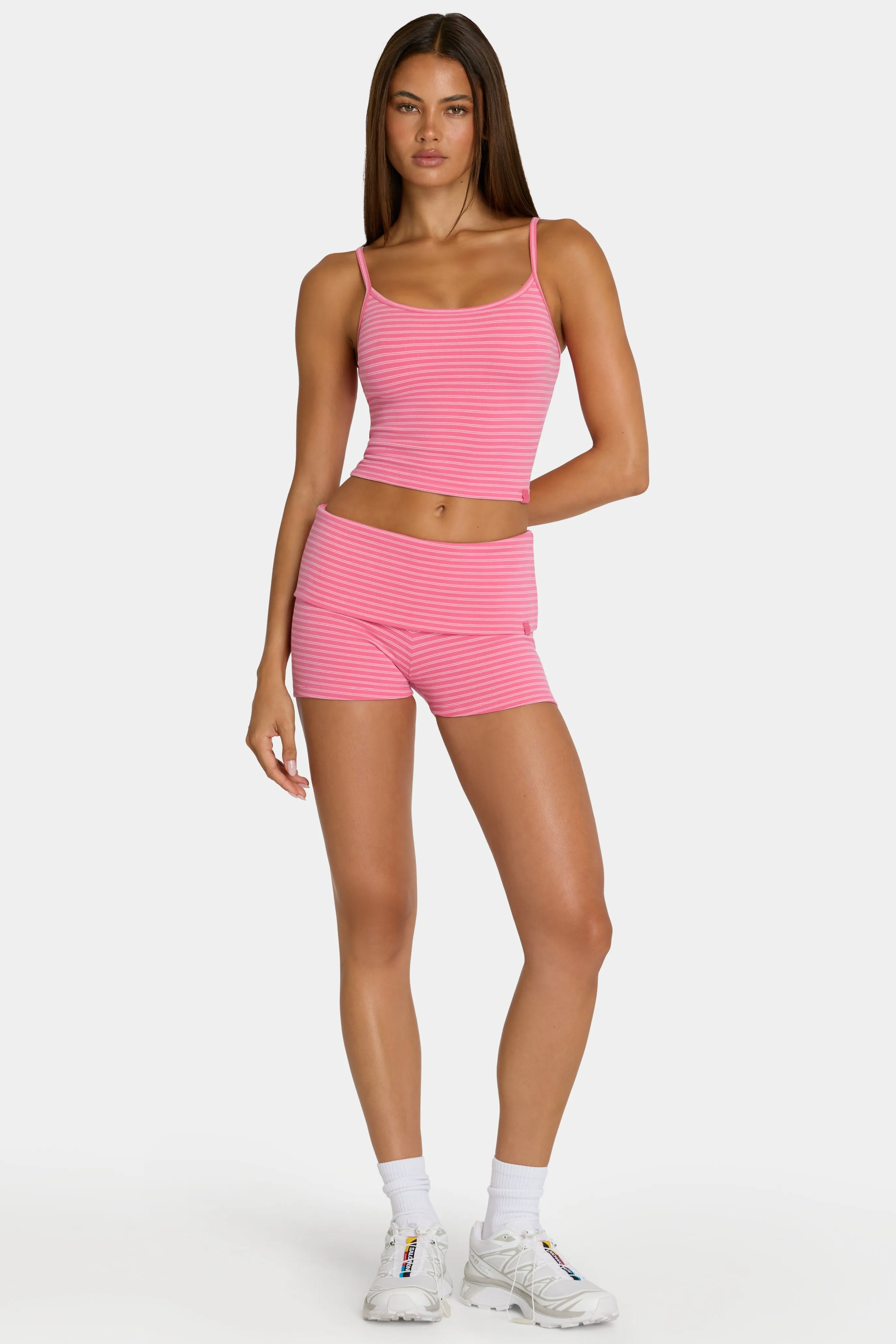 Brushed Jersey Tank Top in Pink Stripe sold by Oh Polly product image thumbnail 5