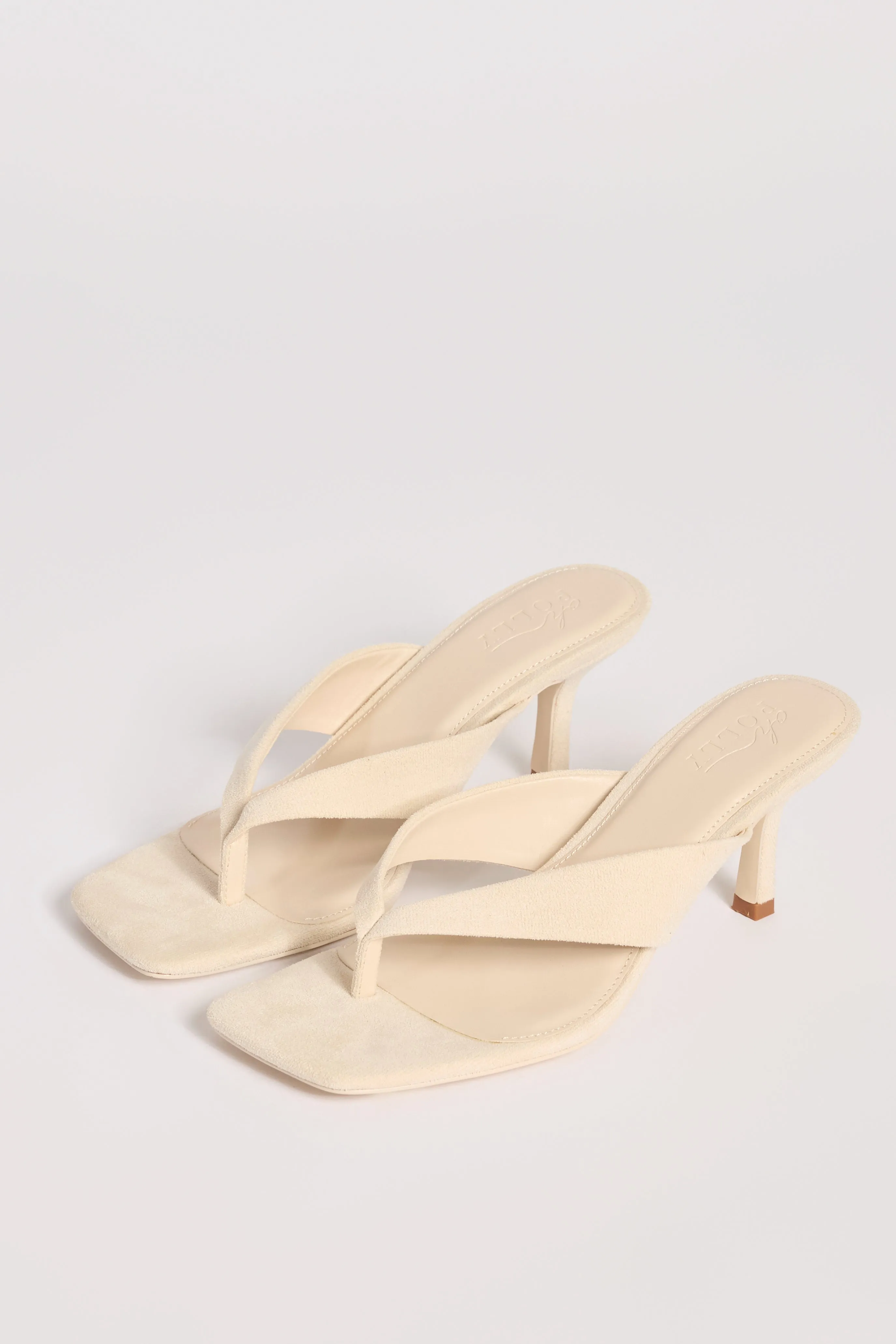 Heeled Thong Sandals in Oat sold by Oh Polly product image thumbnail 4