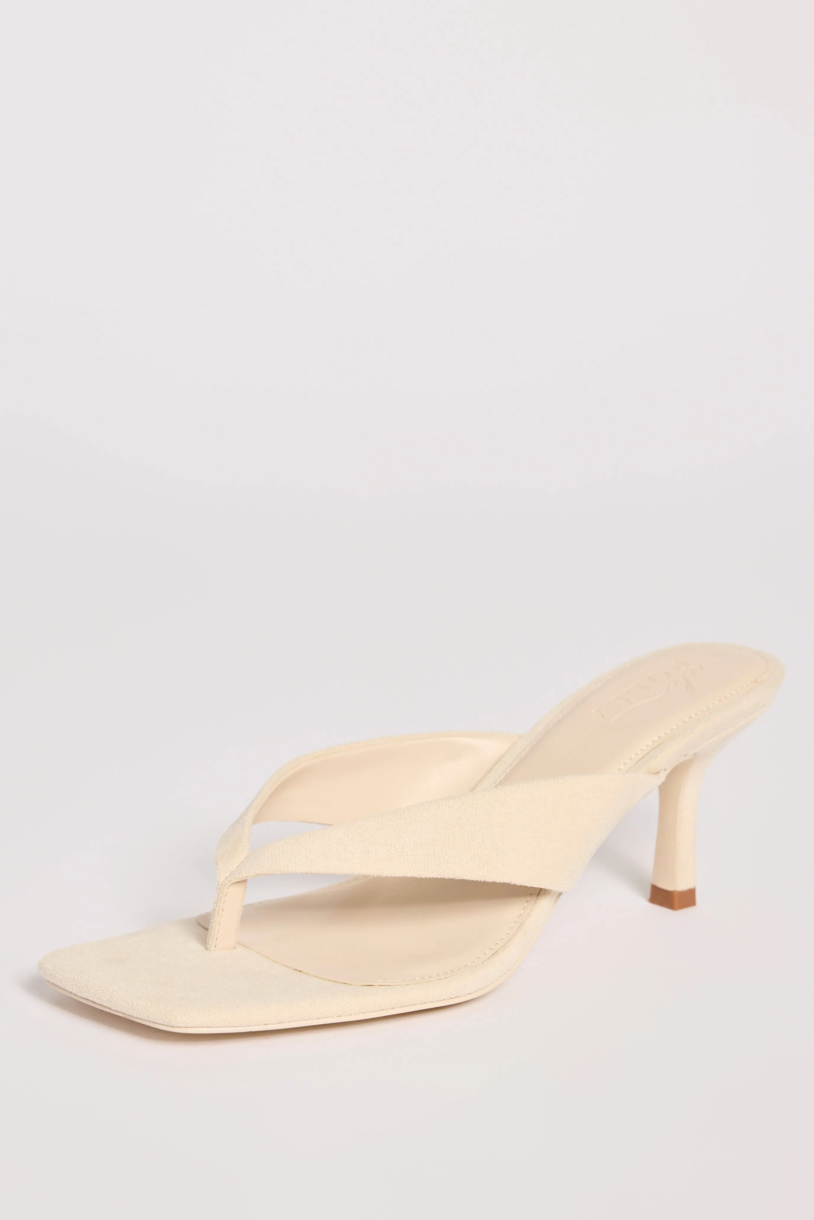 Heeled Thong Sandals in Oat sold by Oh Polly product image thumbnail 5