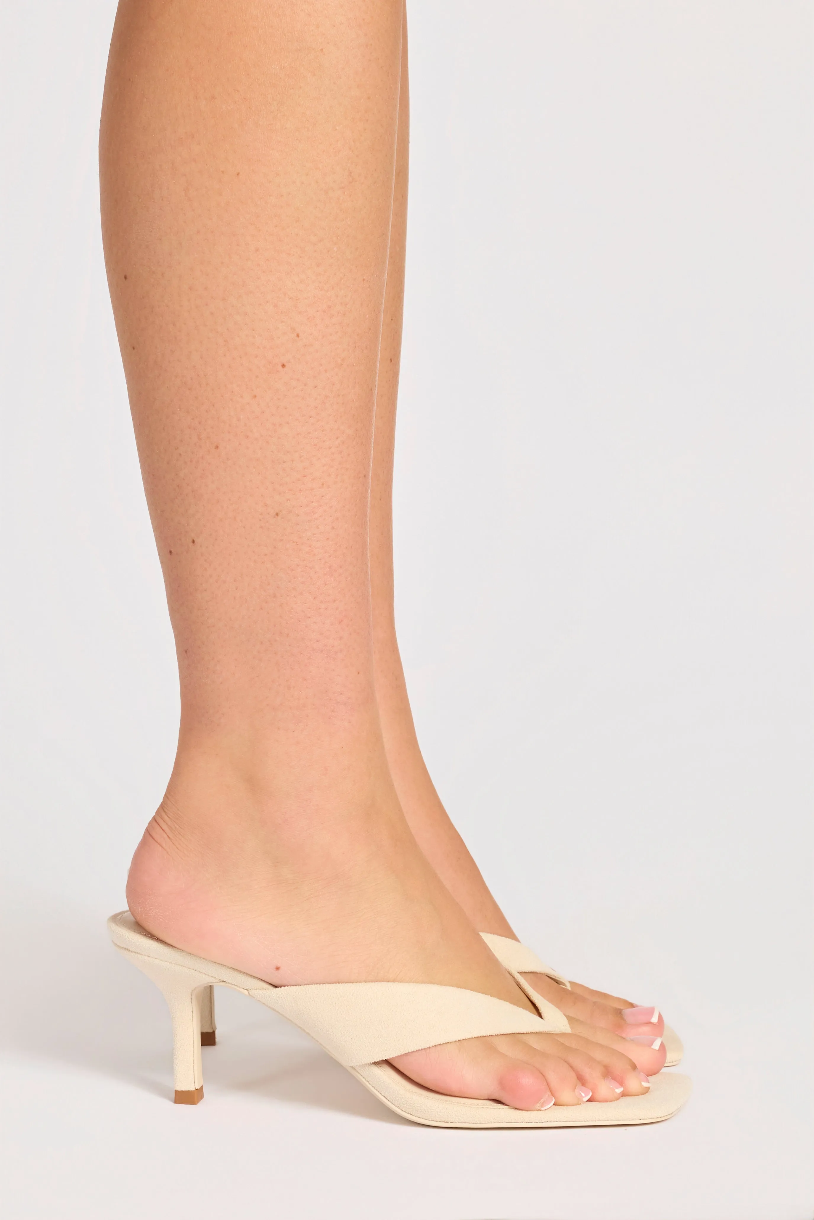 Heeled Thong Sandals in Oat sold by Oh Polly product image thumbnail 2