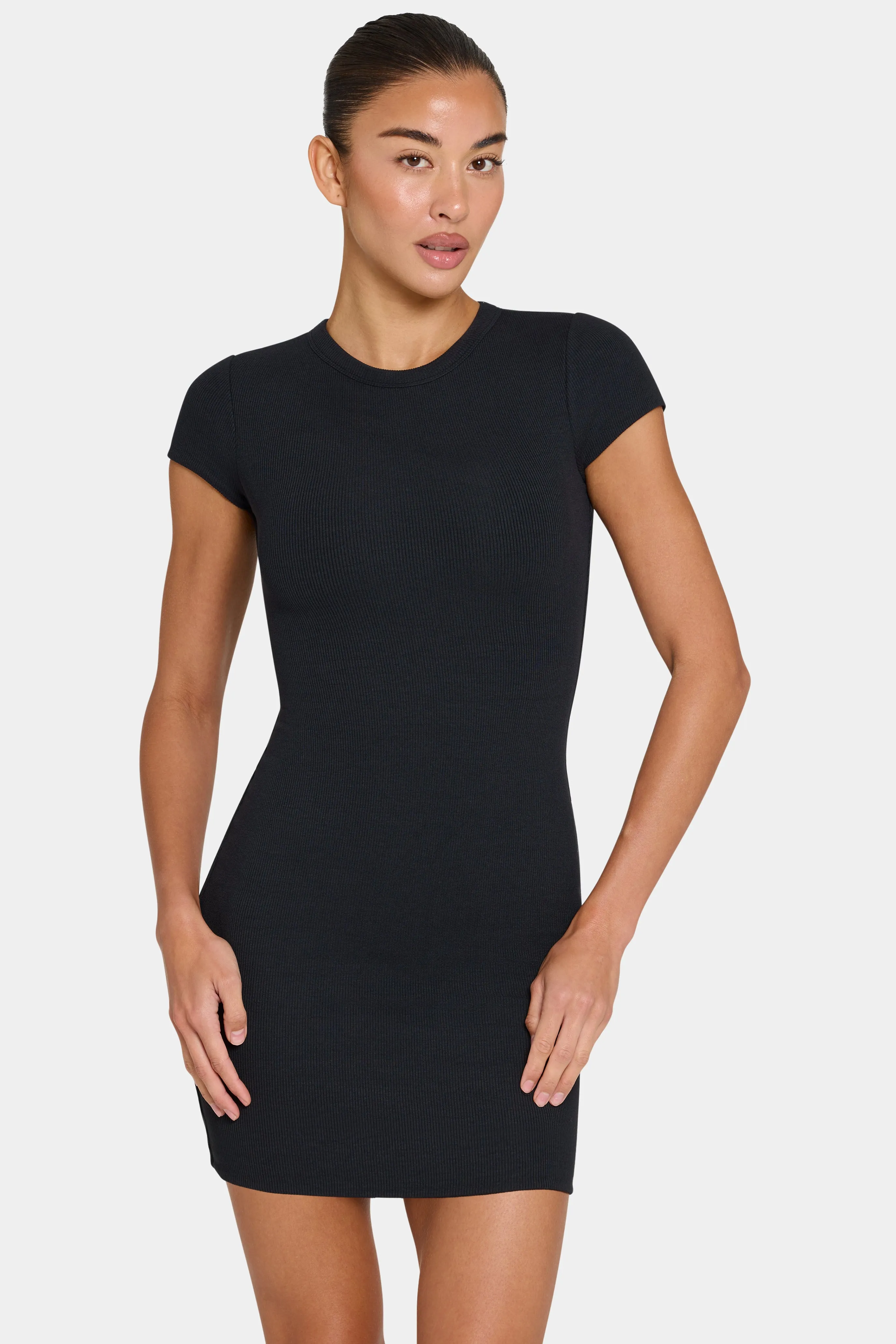 ButterCloud™ Cap Sleeve Mini Dress in Black sold by Oh Polly