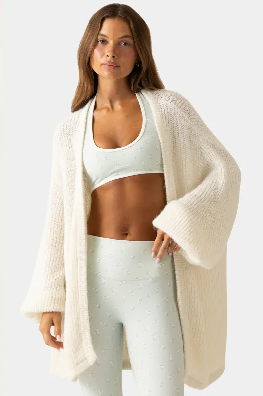 Soft Knit Cardigan in Coconut made by Bo + Tee