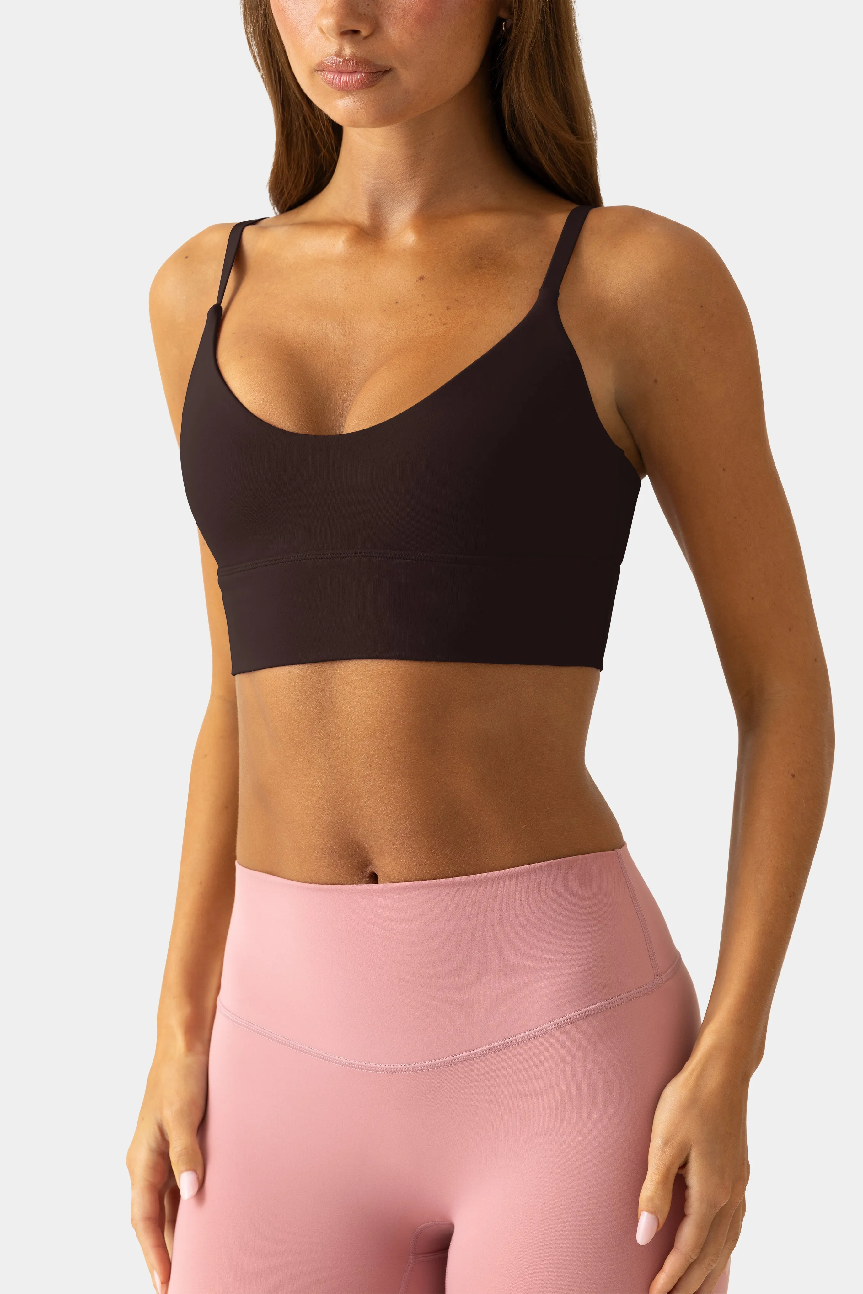 Soft Active Scoop-Neck Sports Bra in Espresso sold by Oh Polly product image thumbnail 4