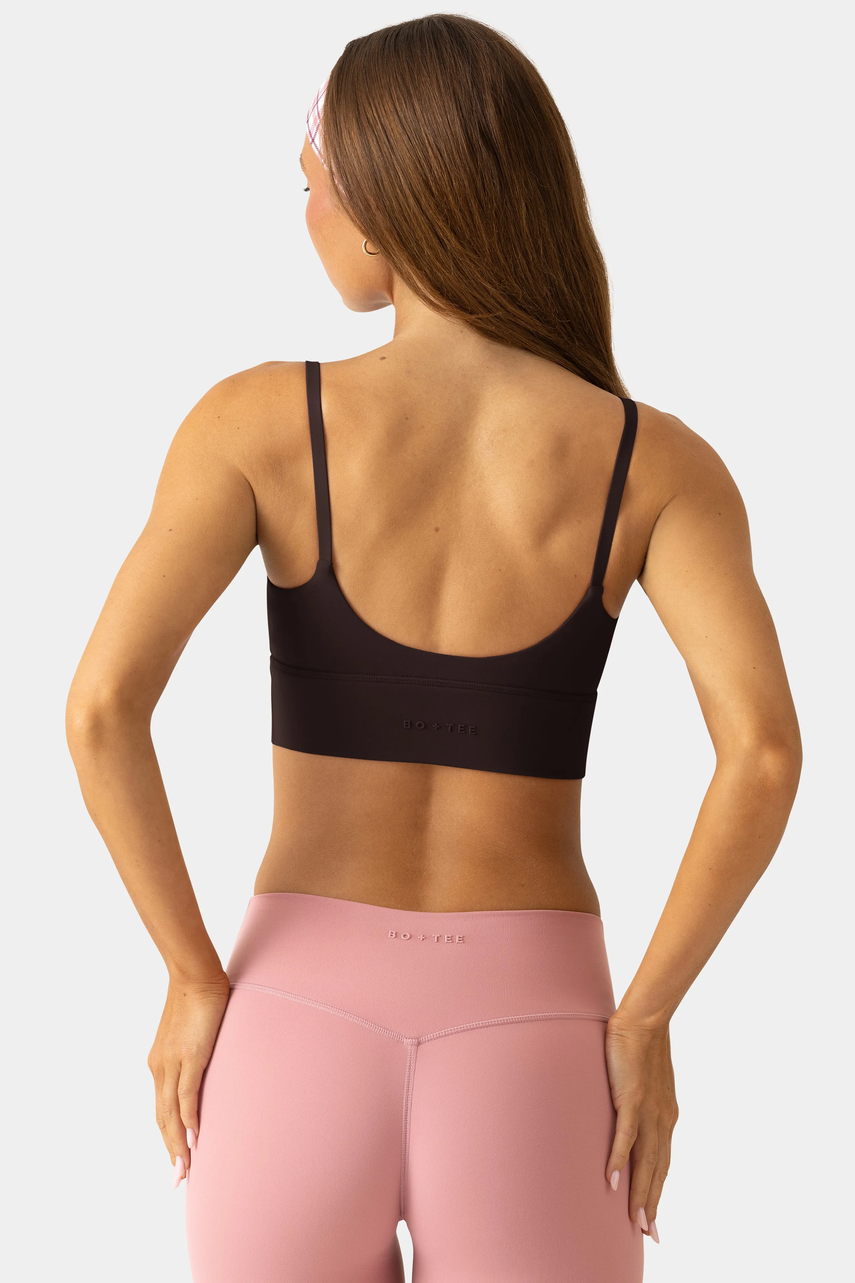 Soft Active Scoop-Neck Sports Bra in Espresso sold by Oh Polly product image thumbnail 2
