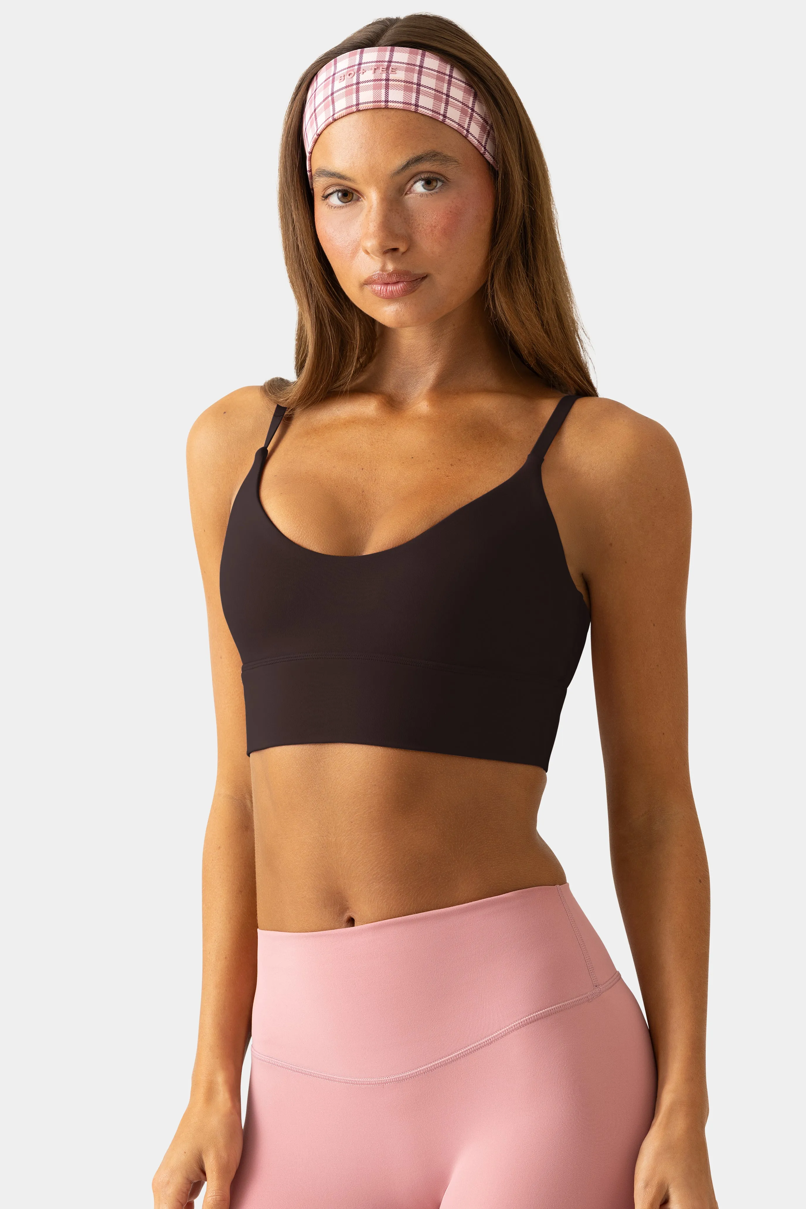 Soft Active Scoop-Neck Sports Bra in Espresso sold by Oh Polly product image thumbnail 5